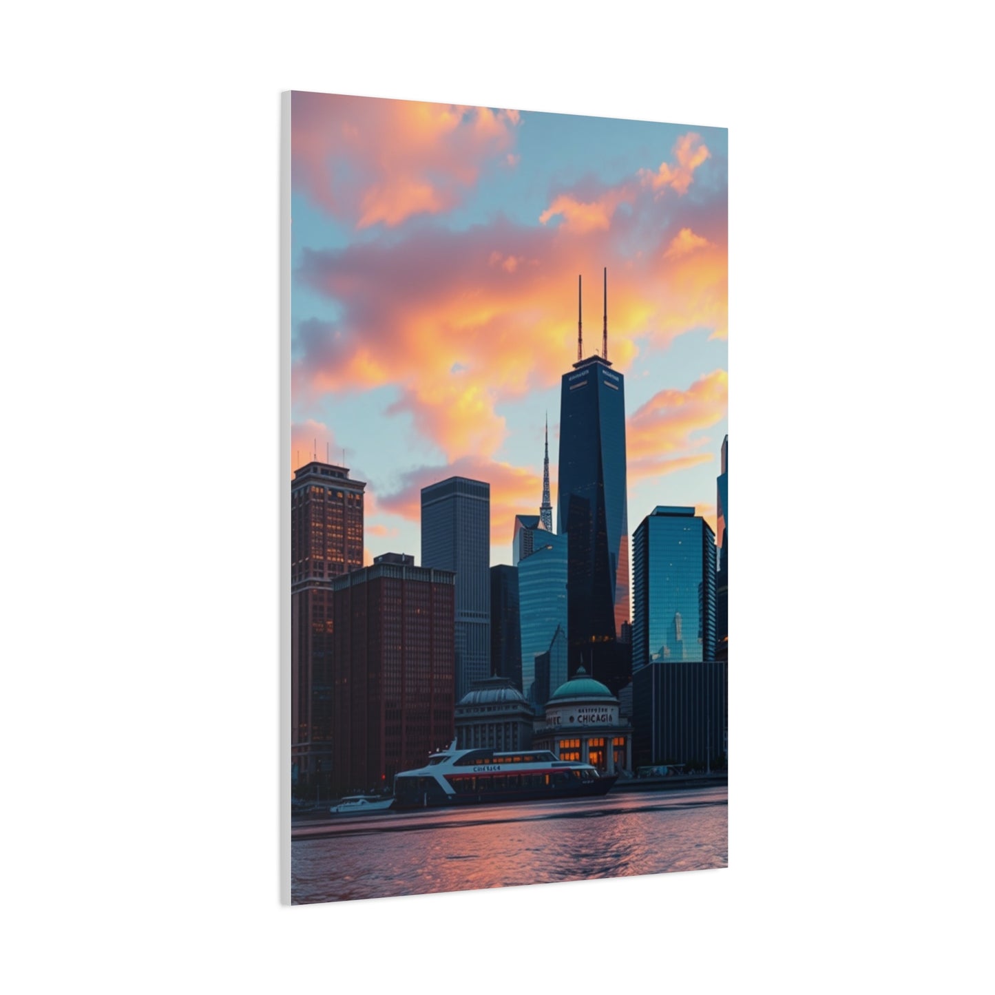 Chicago Skylines Art Canvas Art 3 Wall Art & Canvas Print
