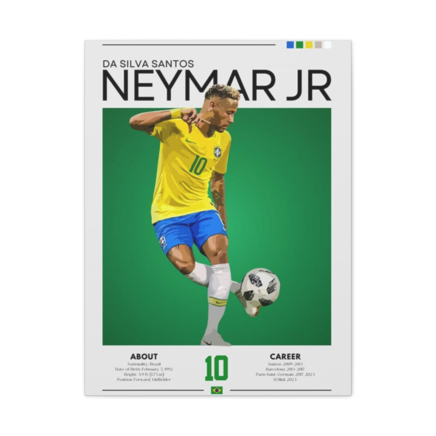 Neymar Jr Football Player Wall Art & Canvas Prints