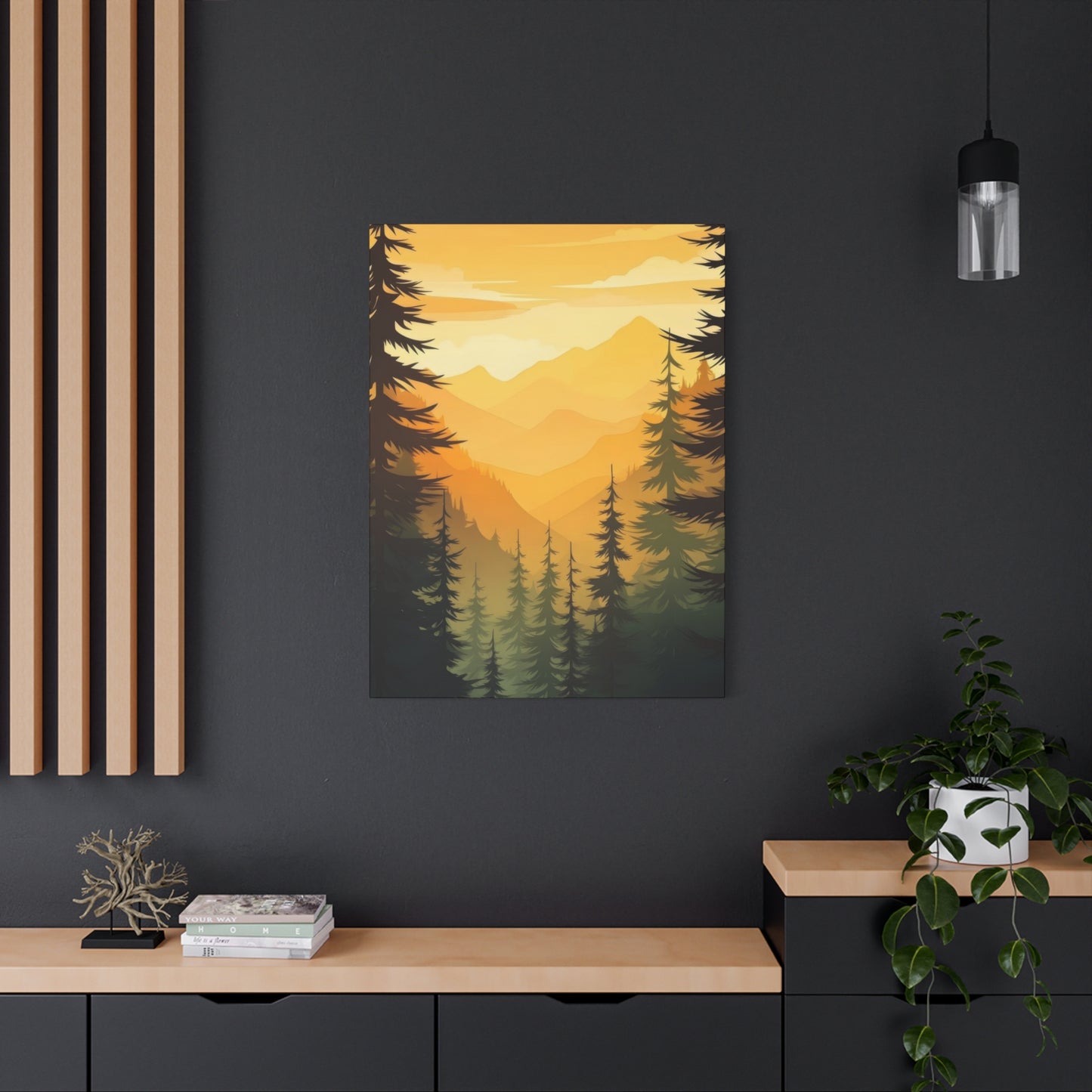 Sunset In Forest Wall Art & Canvas Prints