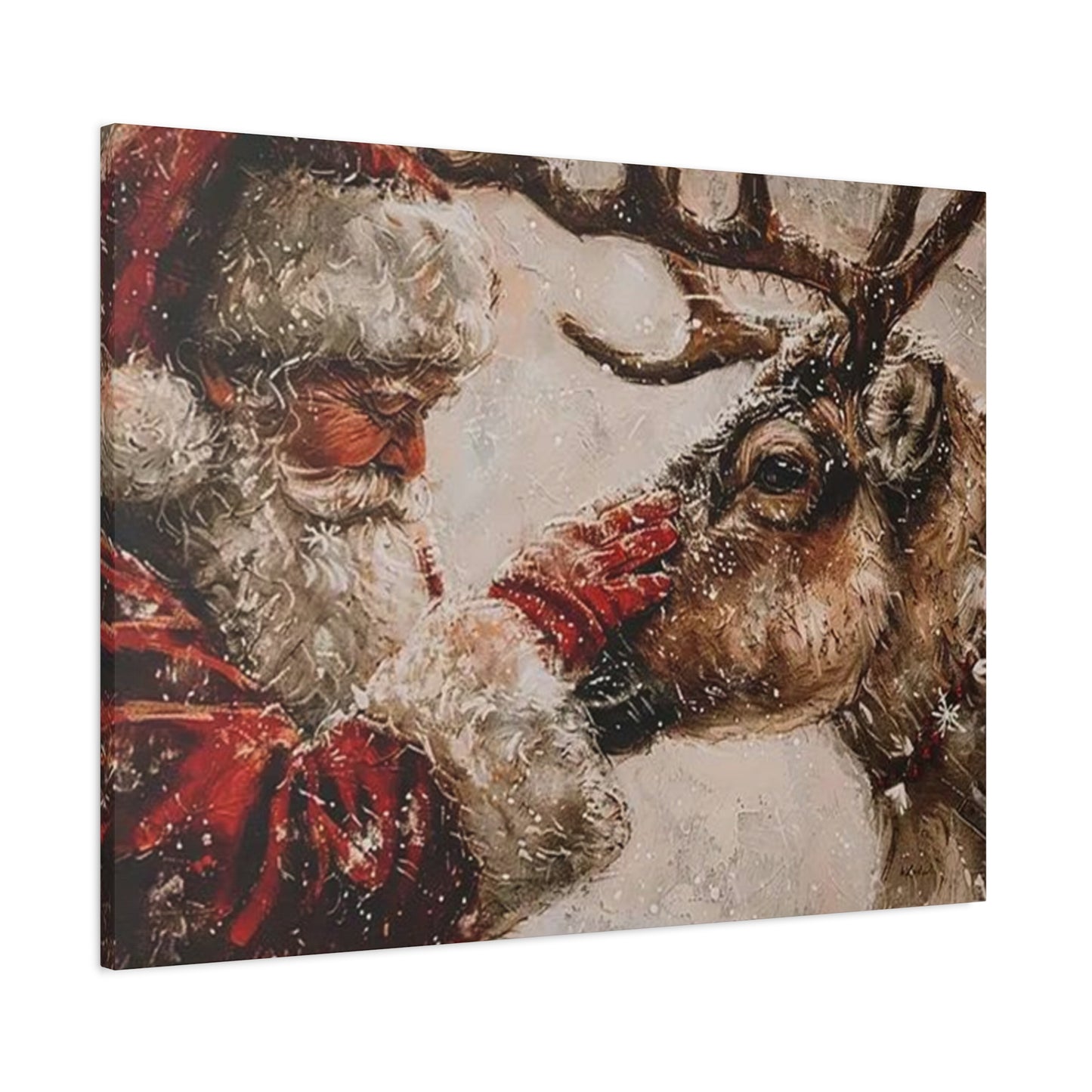 Santa Claus And Reindeer Wall Art & Canvas Prints