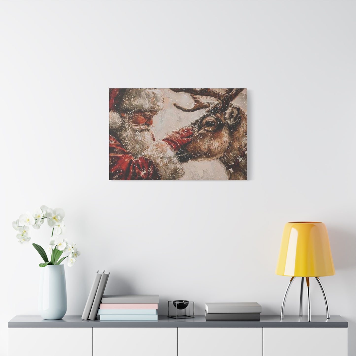 Santa Claus And Reindeer Wall Art & Canvas Prints