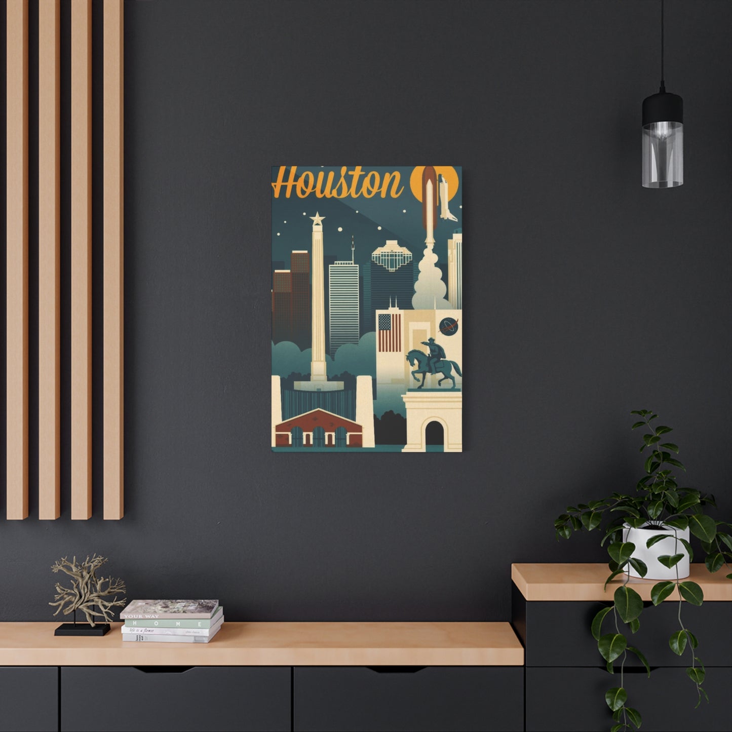 Houston Skyline Retro Wall Art & Canvas Prints