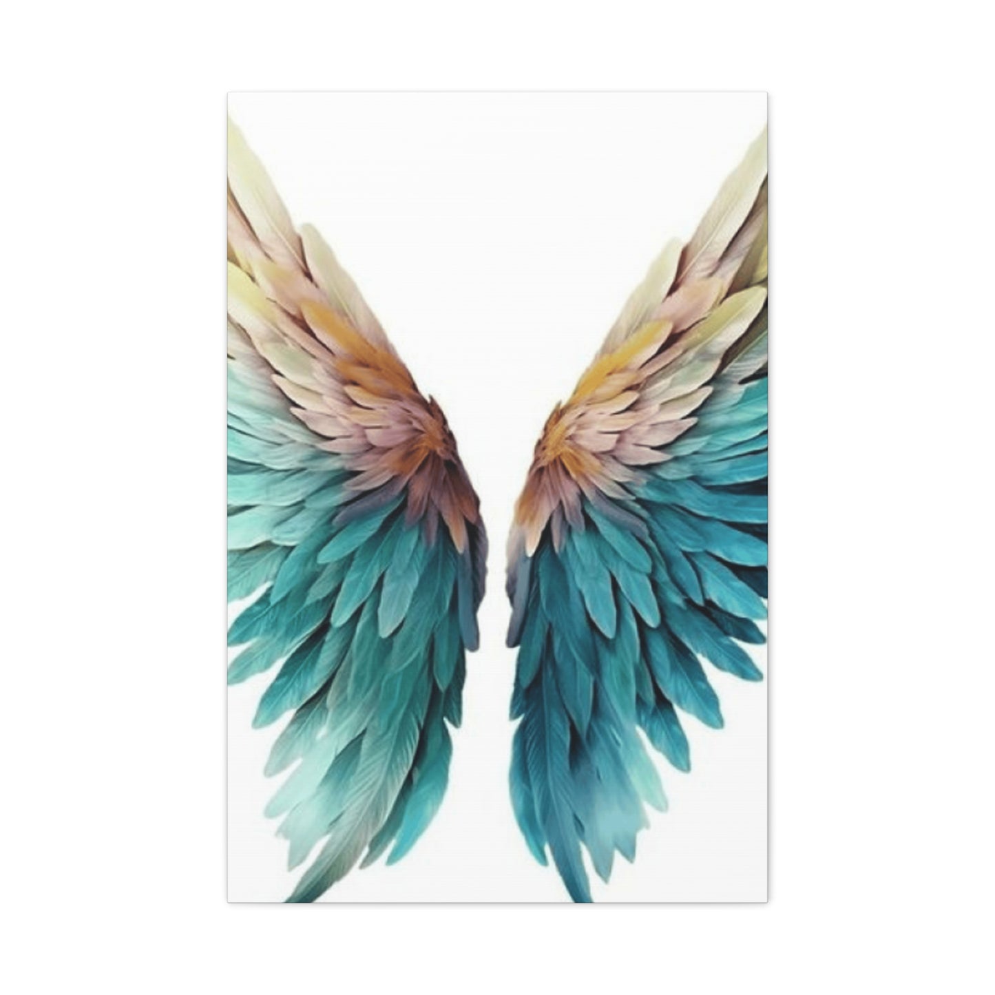 Blue and Golden Angel Wings Wall Art & Canvas Prints
