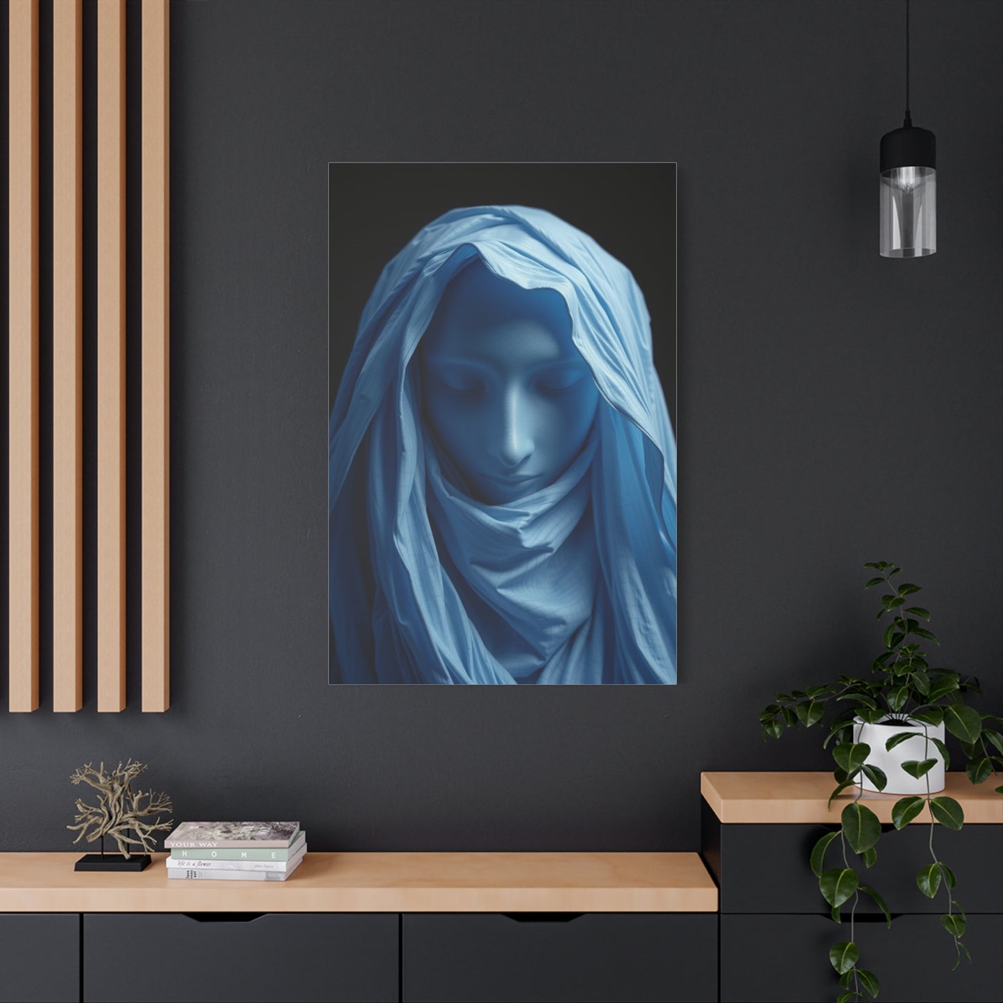 Black, White & Blue Art Luxury Canvas Wall Art & Canvas Print