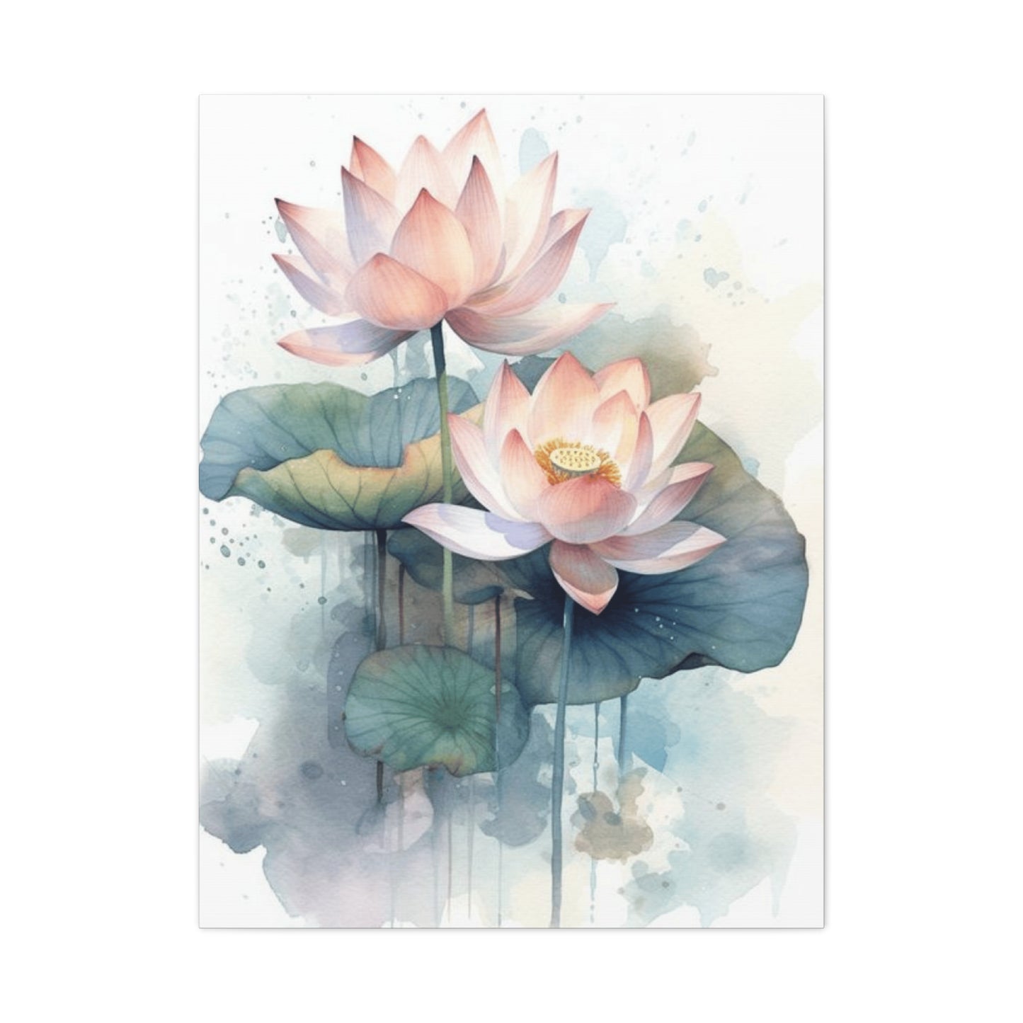 White Lotus Painting Wall Art & Canvas Prints