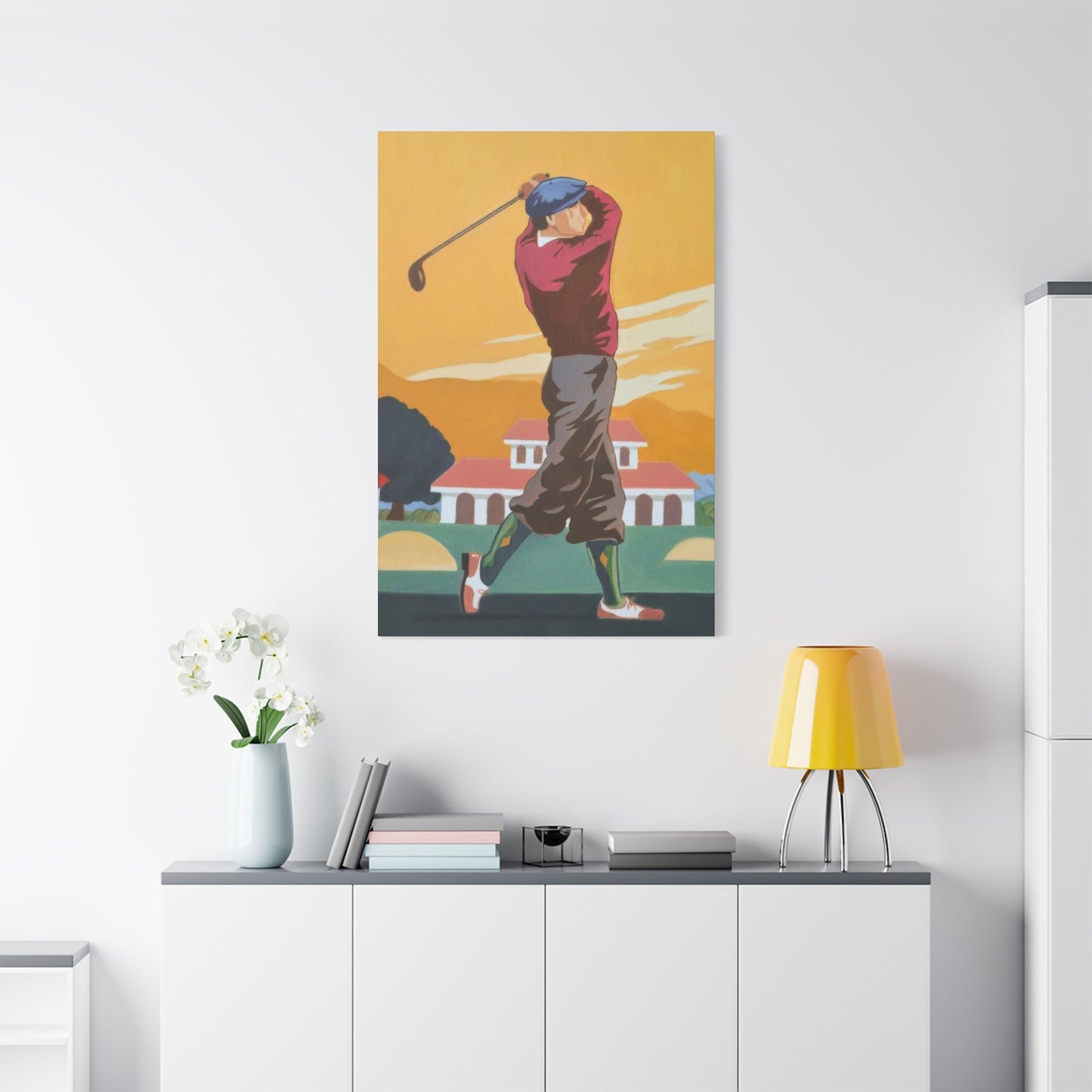 Golf Shot Green Orange Wall Art & Canvas Prints