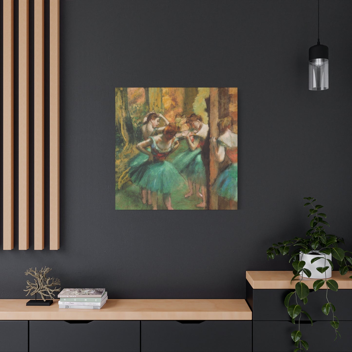 Dancer Pink and Green Impressionism Wall Art & Canvas Prints