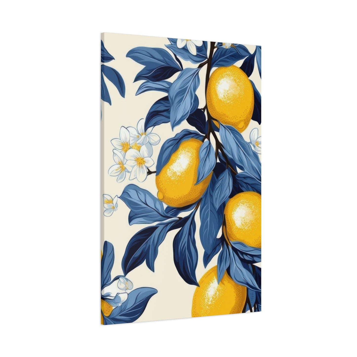 Lemon Blue Leaves Wall Art & Canvas Prints