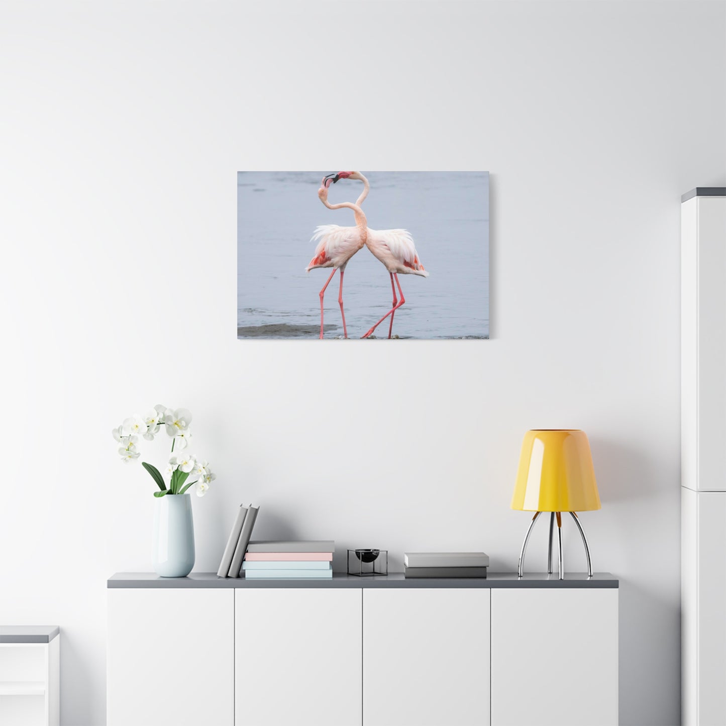 Pink Flamingo Love Wall Art & Canvas Prints