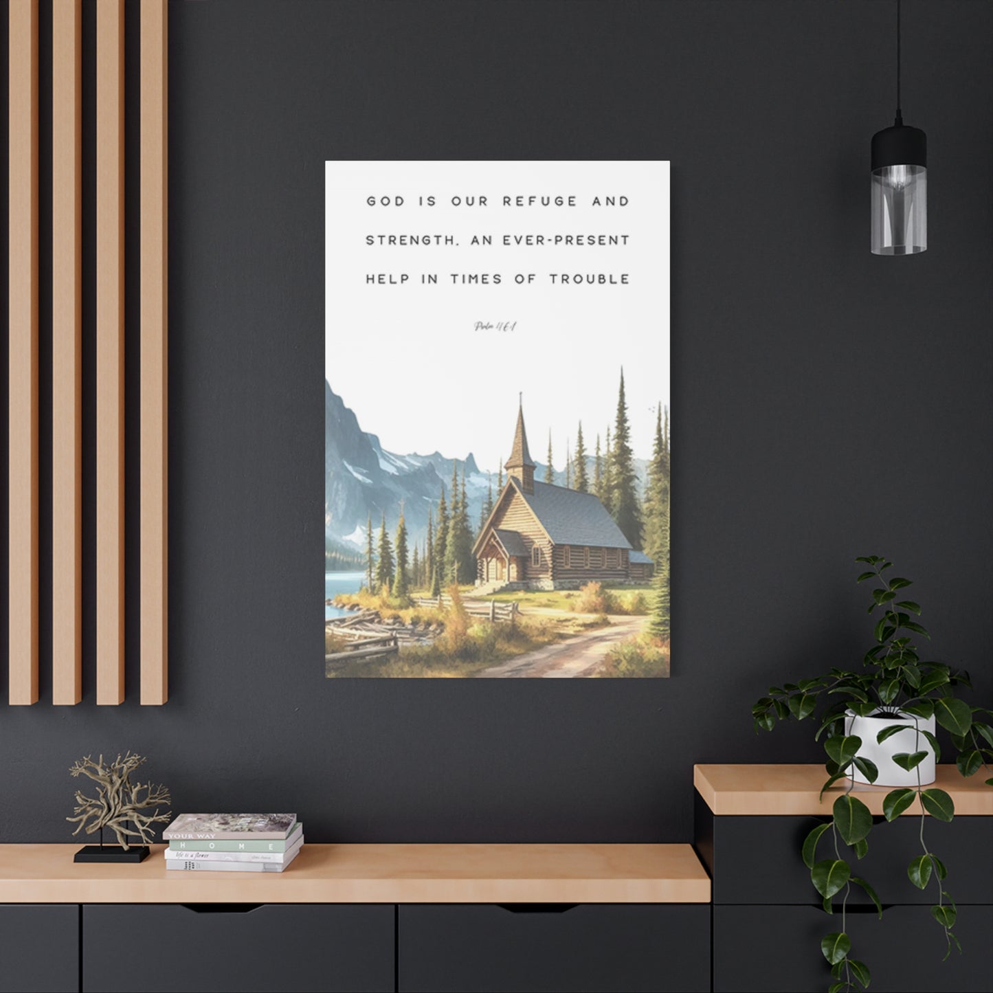 Mountain Home And Scripture Wall Art & Canvas Prints