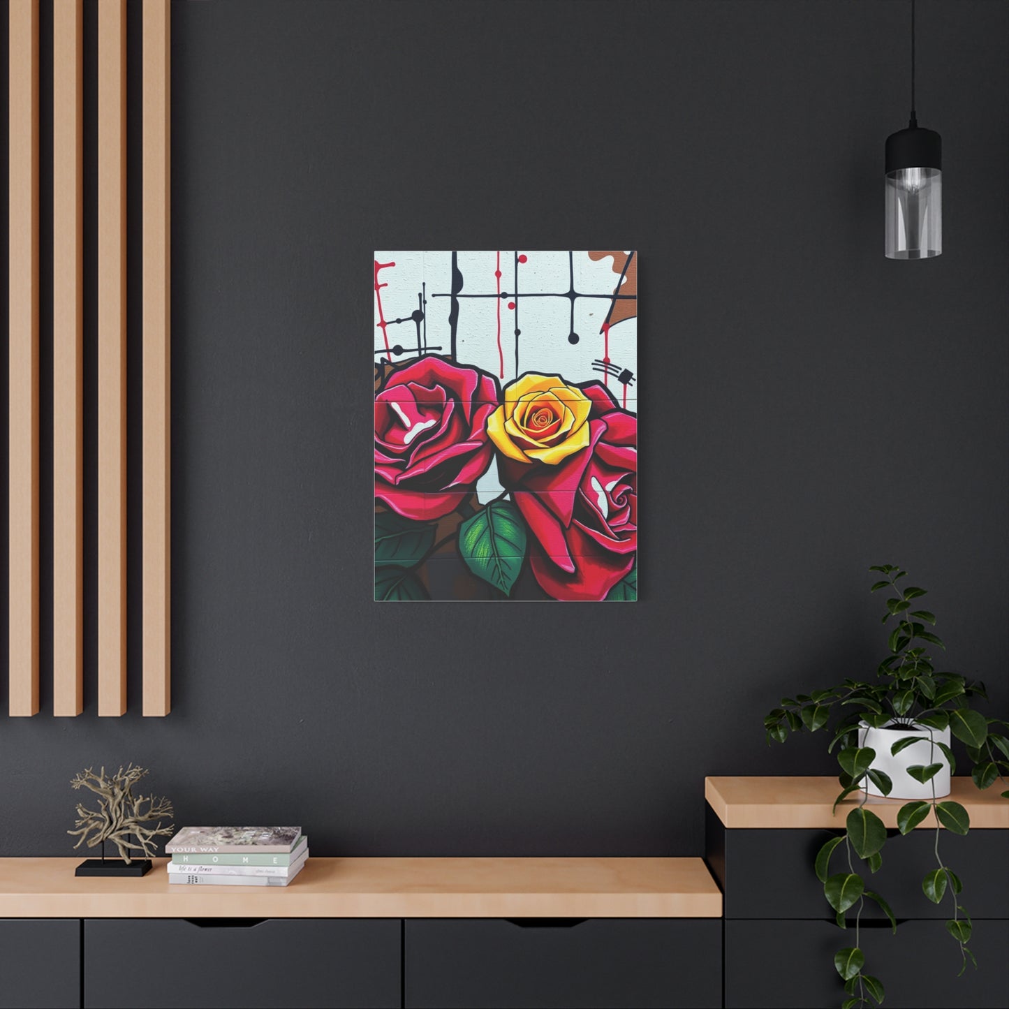 Graffiti Rose Splendor Wall Art & Canvas Print
