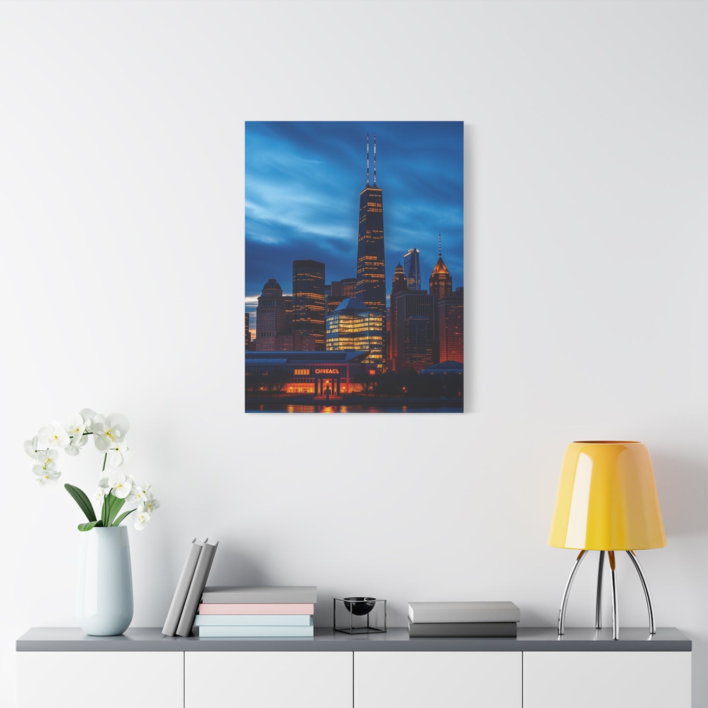 Chicago Skylines Art Canvas Art 4 Wall Art & Canvas Print