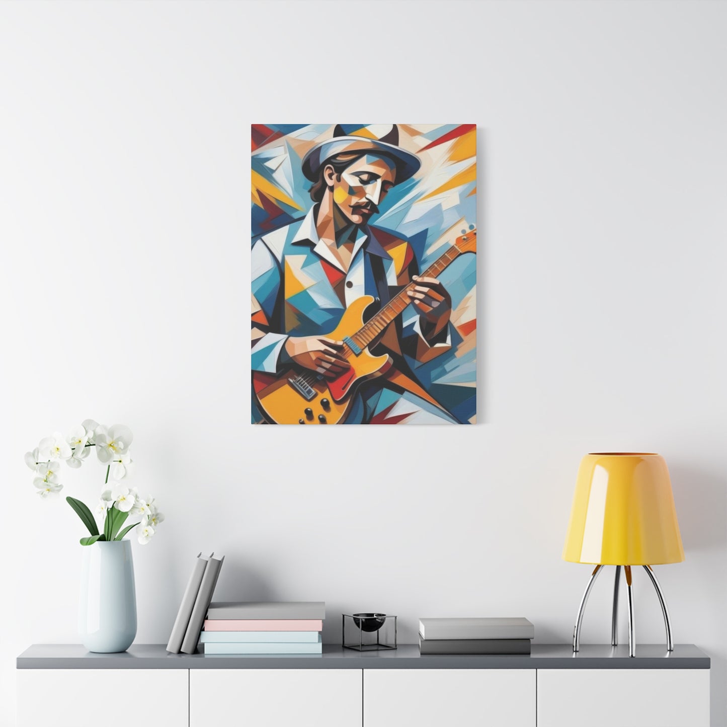 Man Playing Guitar Cubism Wall Art & Canvas Prints