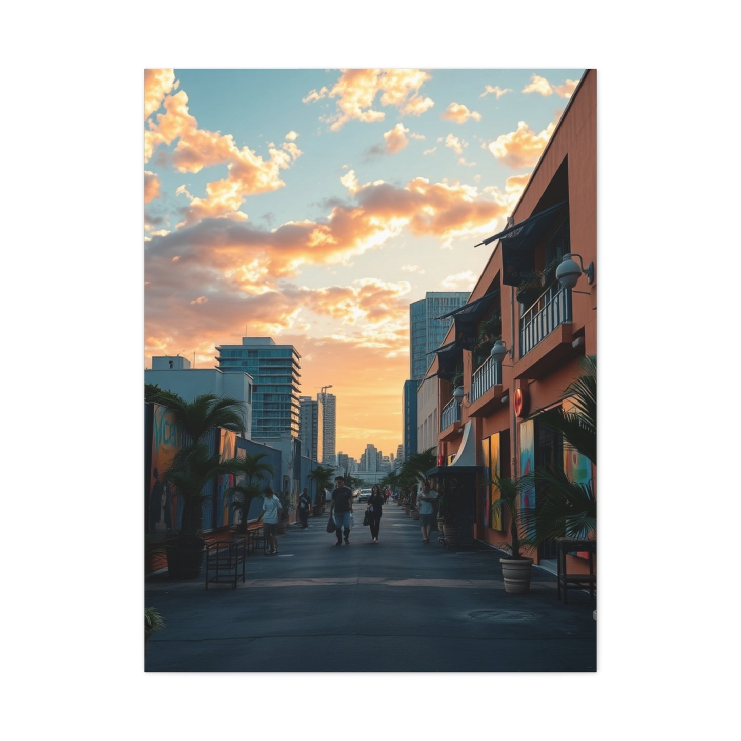 Glamour Miami Sunset Canvas