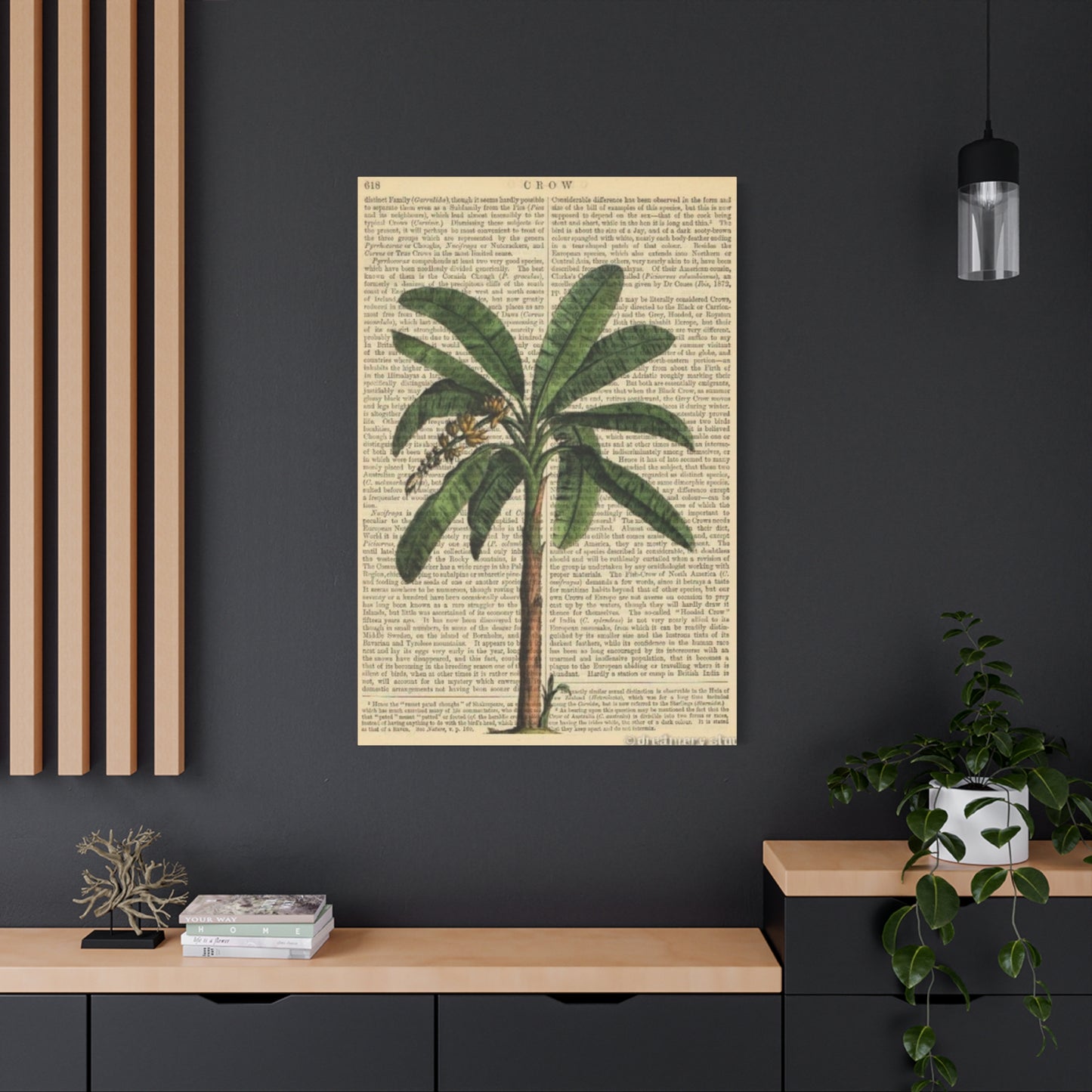 Palm Tree Painting On Vintage Paper Wall Art & Canvas Prints