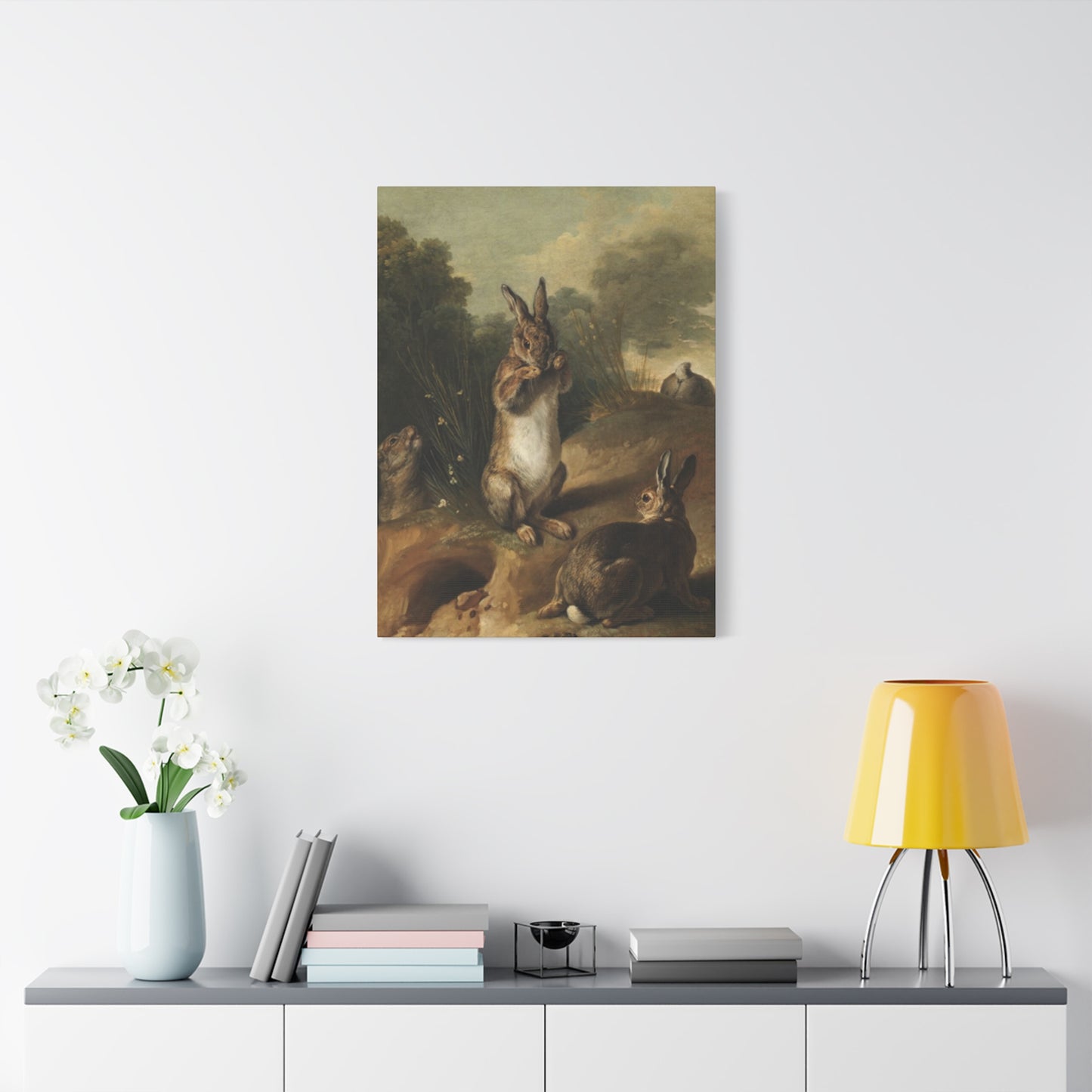 Rabbit In Wild Painting Wall Art & Canvas Prints