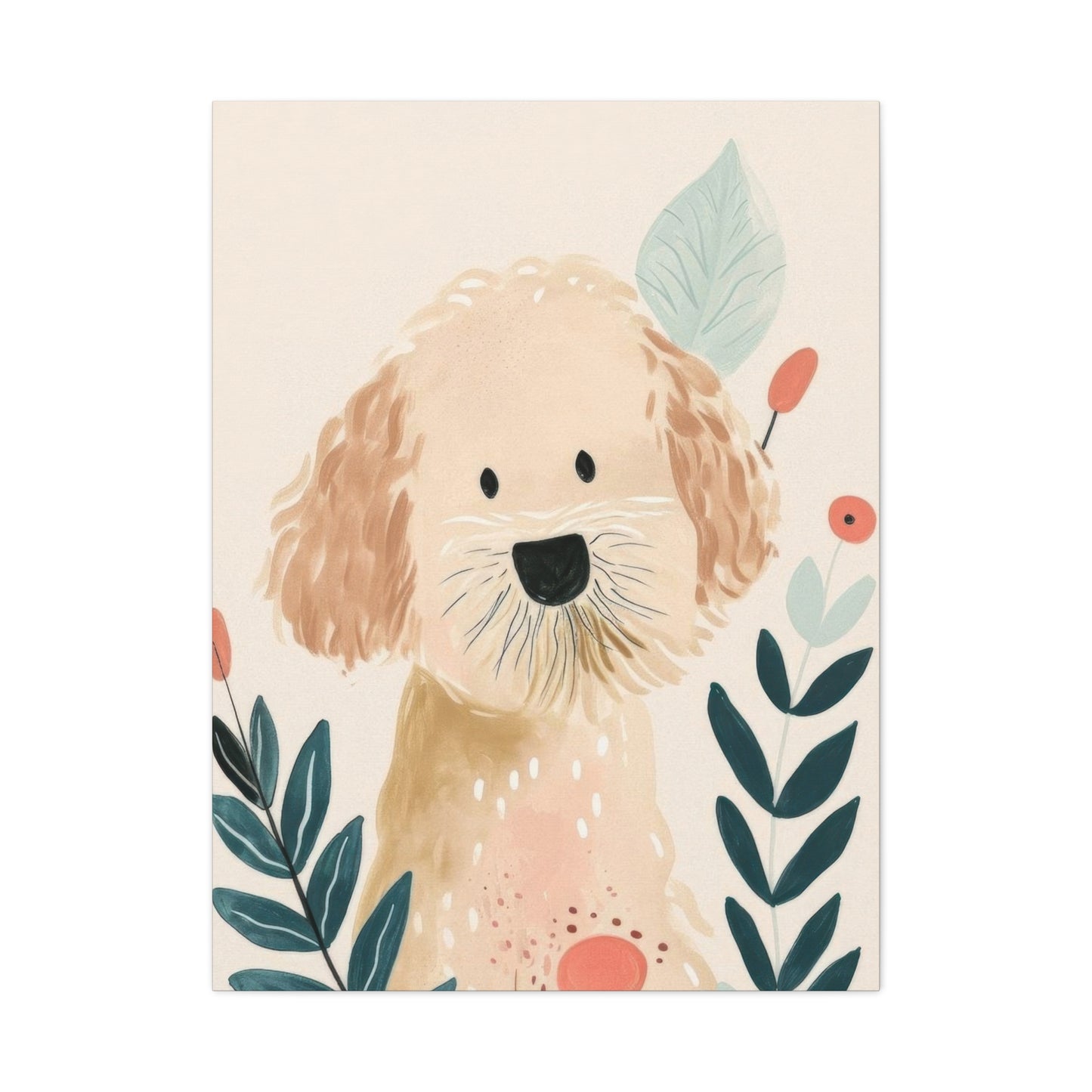 Goldendoodle Illustration Wall Art & Canvas Prints