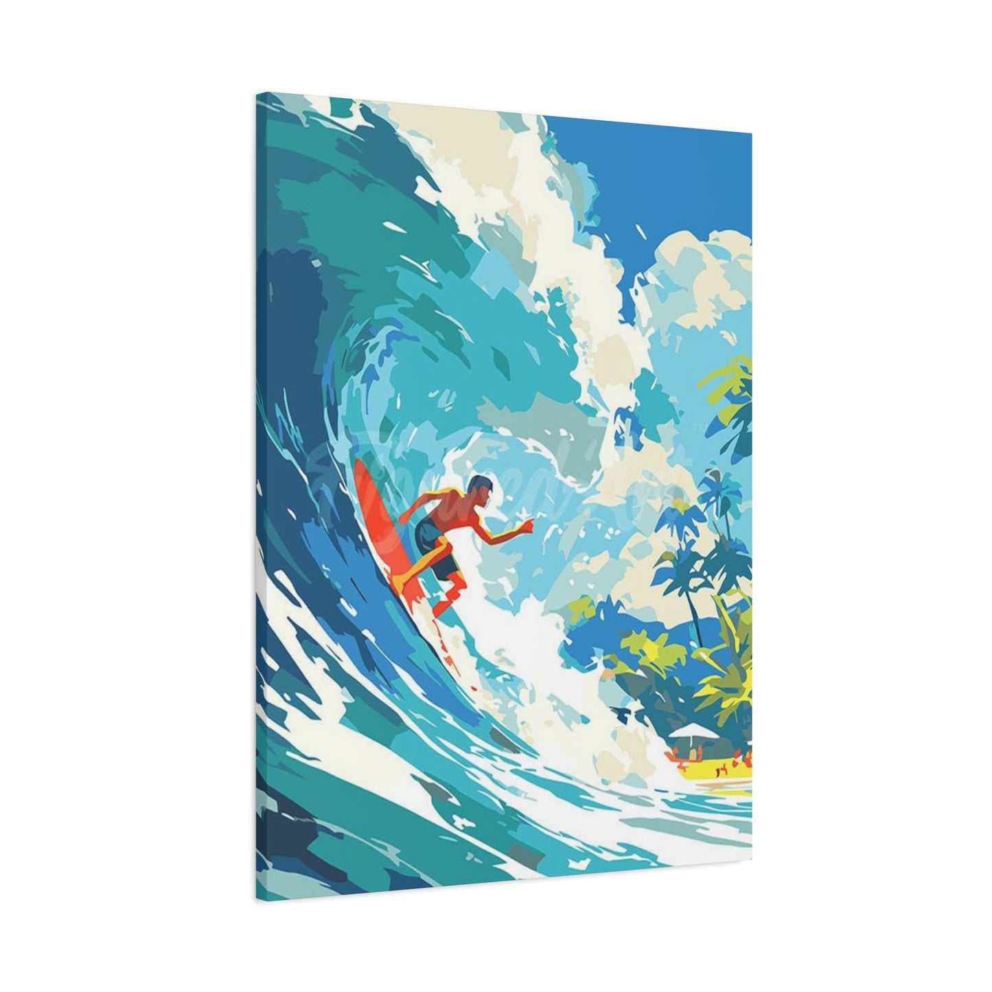 Wave Surfing Abstract Poster Wall Art & Canvas Prints