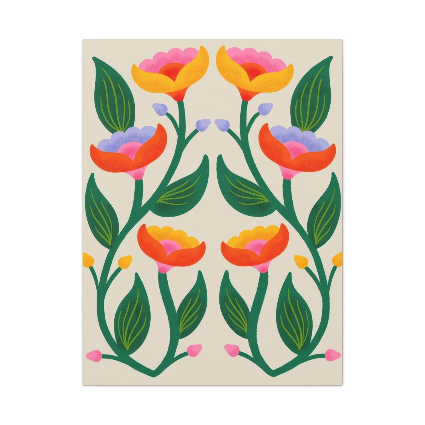 Symmetric Colorful Flowers Wall Art & Canvas Prints