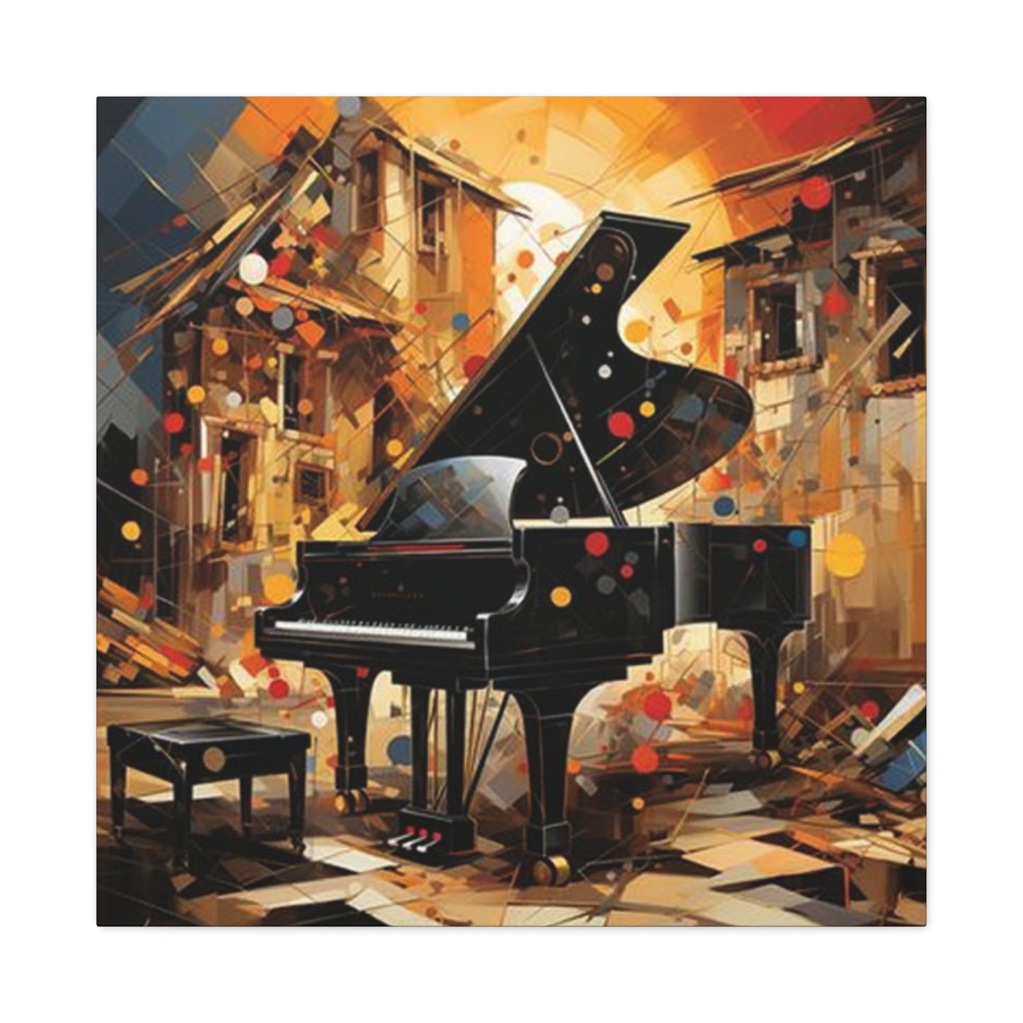 Black Piano Painting Wall Art & Canvas Prints