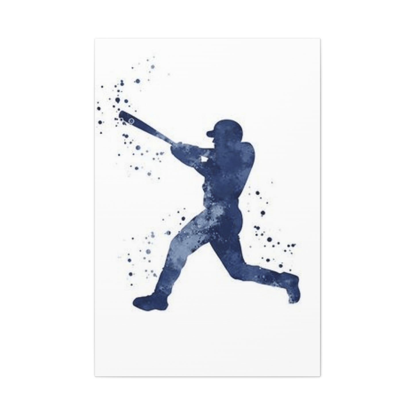 Blue Baseball Player Silhoutte Wall Art & Canvas Prints