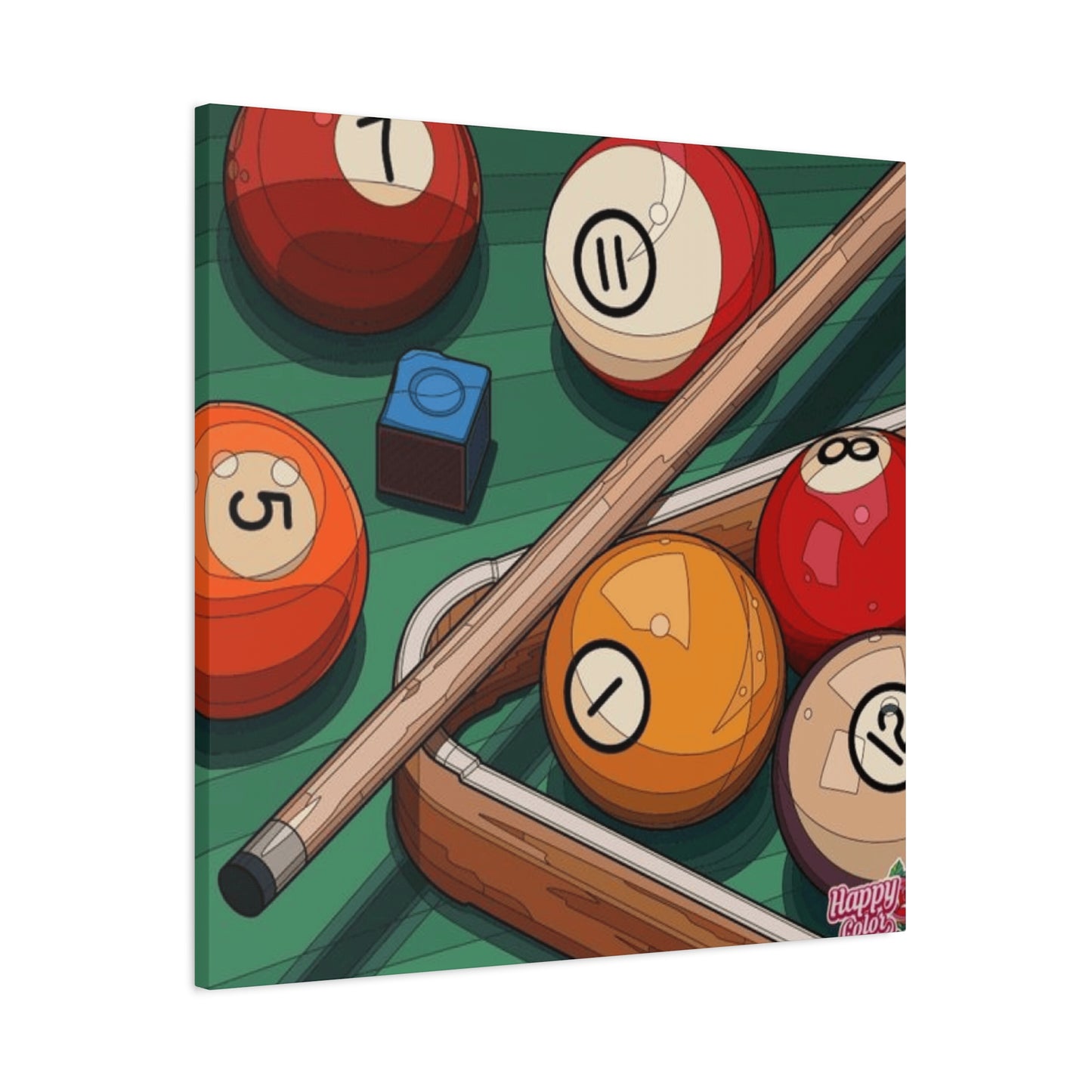 Billiard table, Balls and Cue Wall Art & Canvas Prints