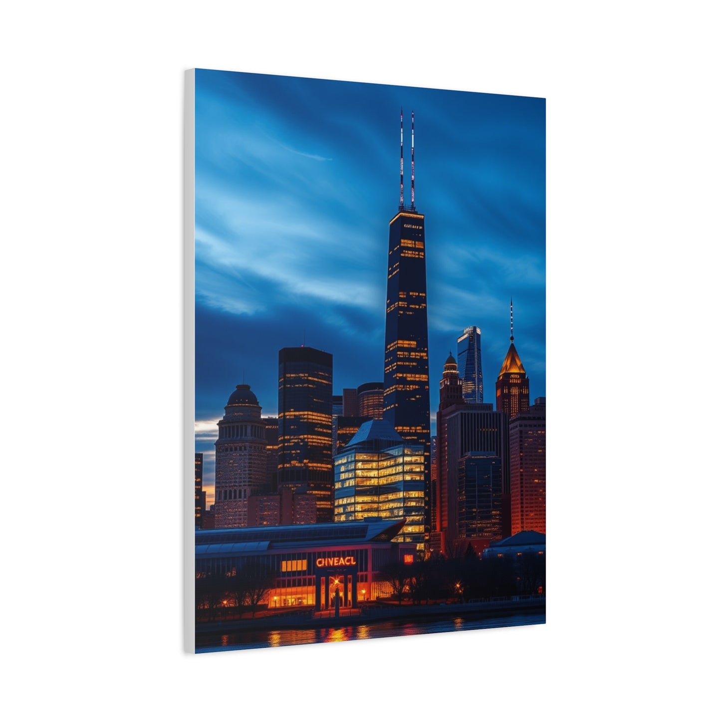 Chicago Skylines Art Canvas Art 4 Wall Art & Canvas Print