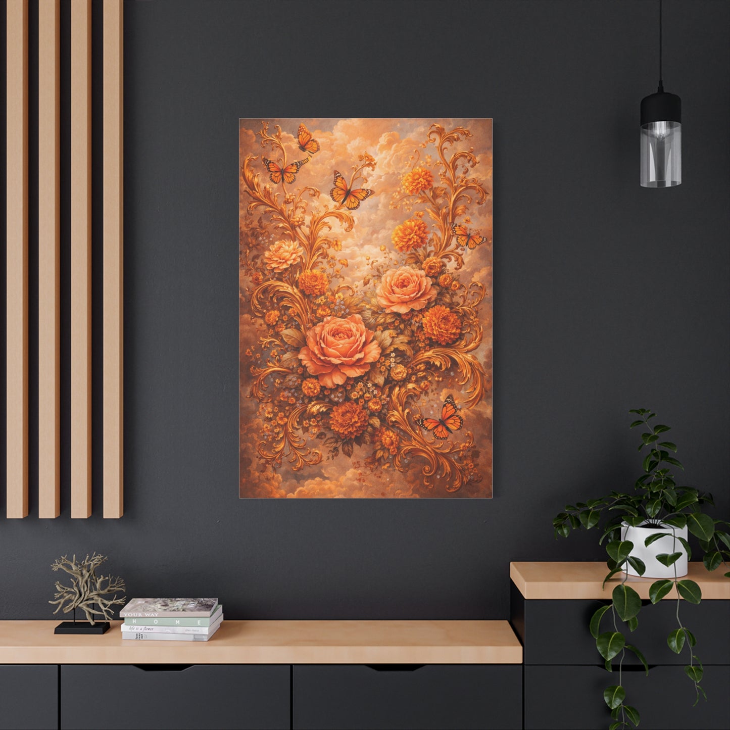 Baroque Orange Botanical Arrangement Wall Art & Canvas Print