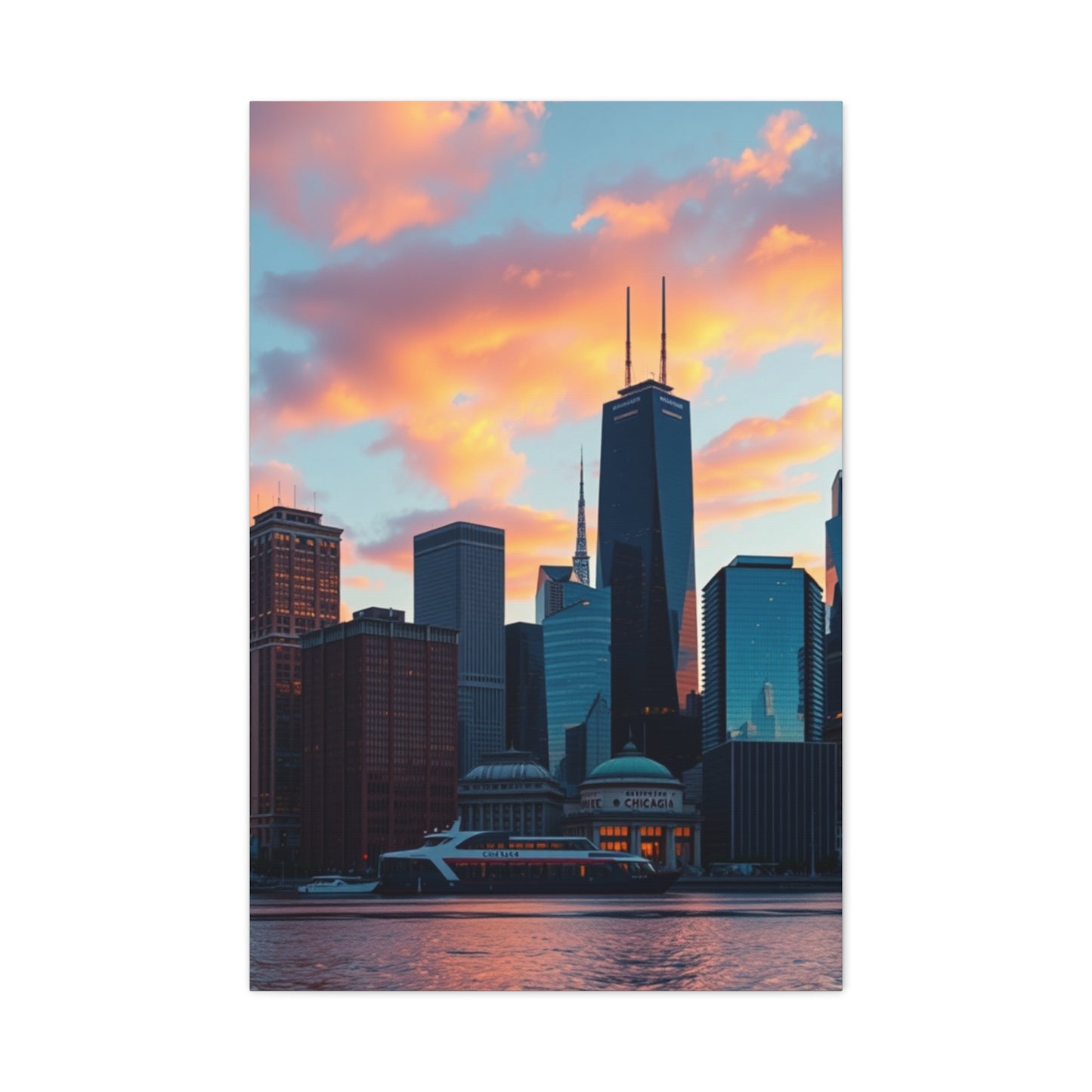 Chicago Skylines Art Canvas Art 3 Wall Art & Canvas Print