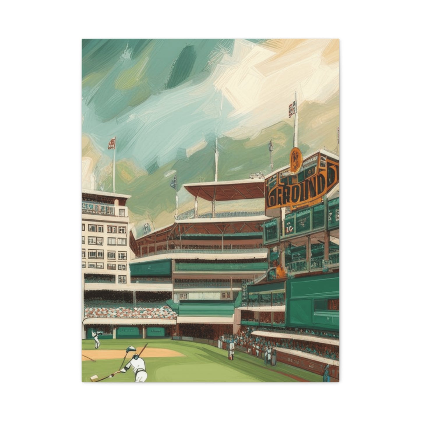 Baseball Game Painting Wall Art & Canvas Prints