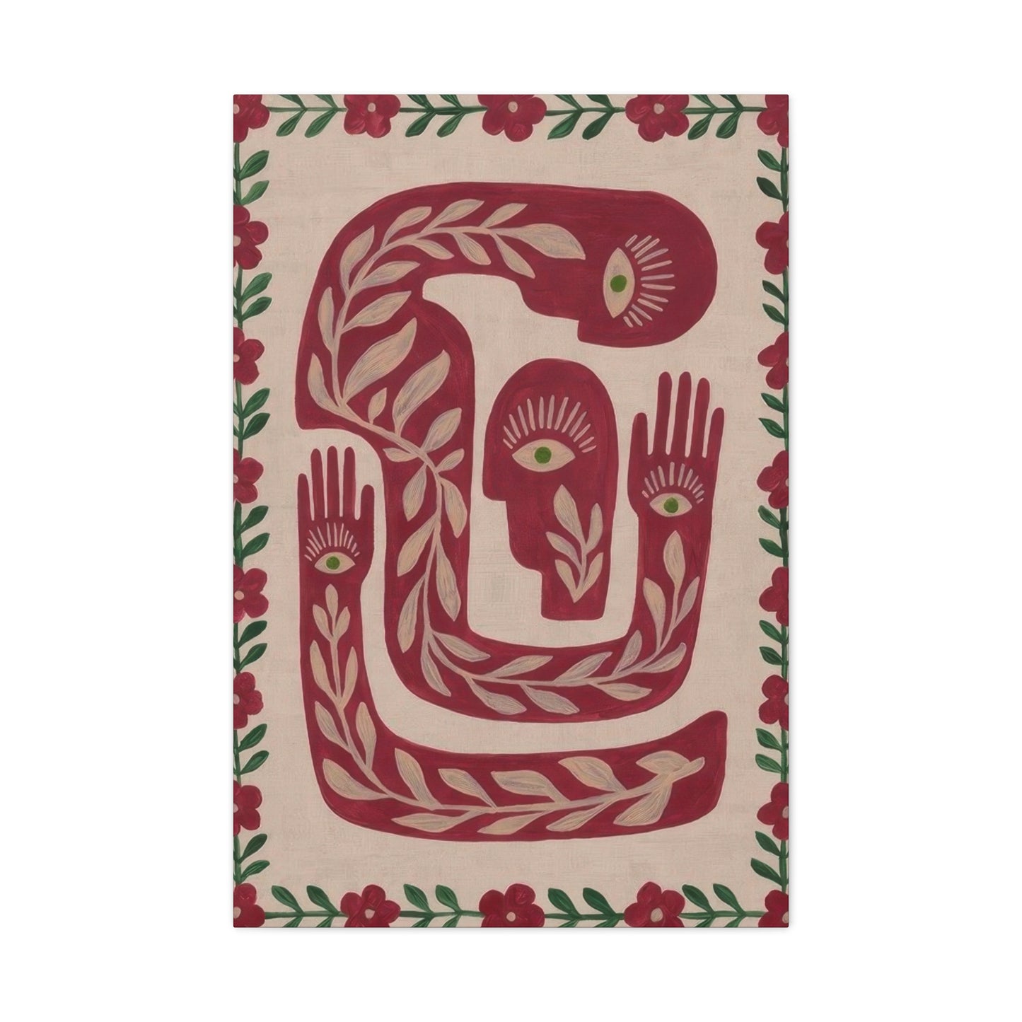 Simple Hands Eyes Flower Deco Wall Art & Canvas Prints
