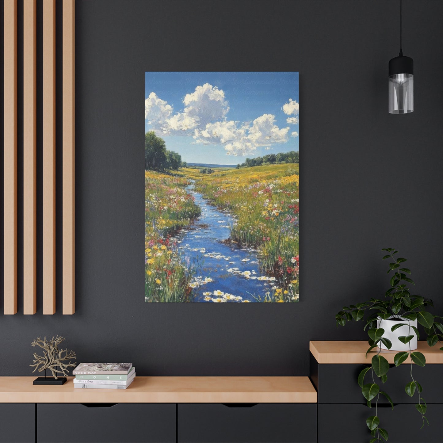 Blue Water Green Fields Colorful Wall Art & Canvas Prints
