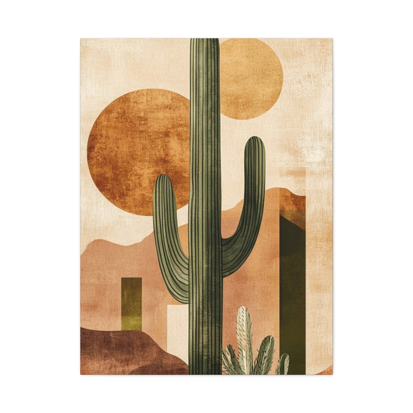 Brown Cactus Painting Wall Art & Canvas Prints