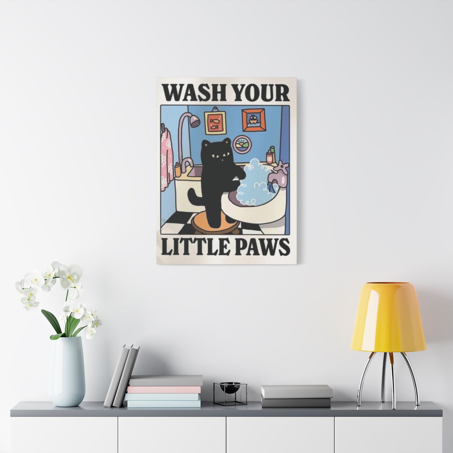 Wash Your Paws Poster Laundry Wall Art & Canvas Prints