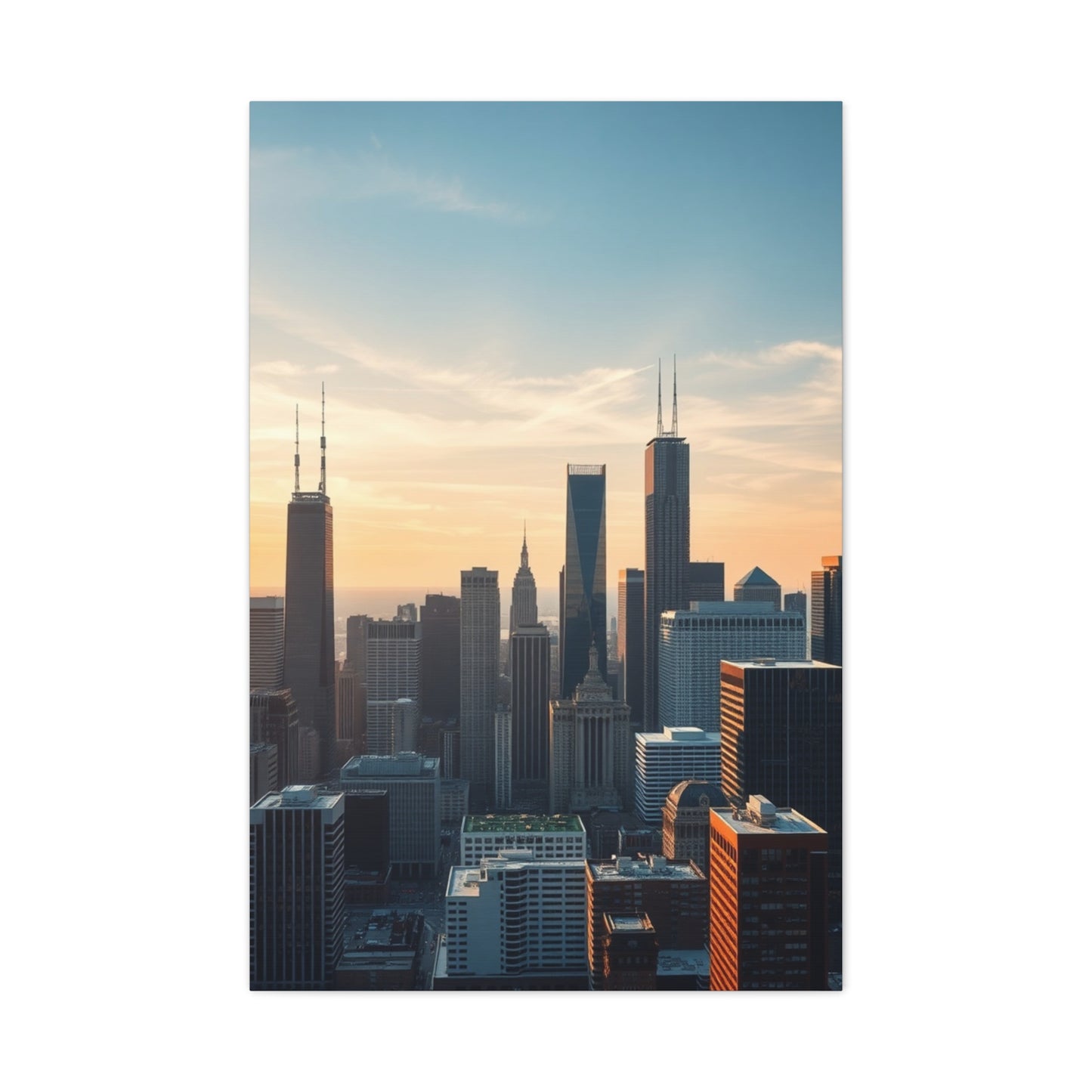 Chicago Skylines Art Canvas Art 2 Wall Art & Canvas Print
