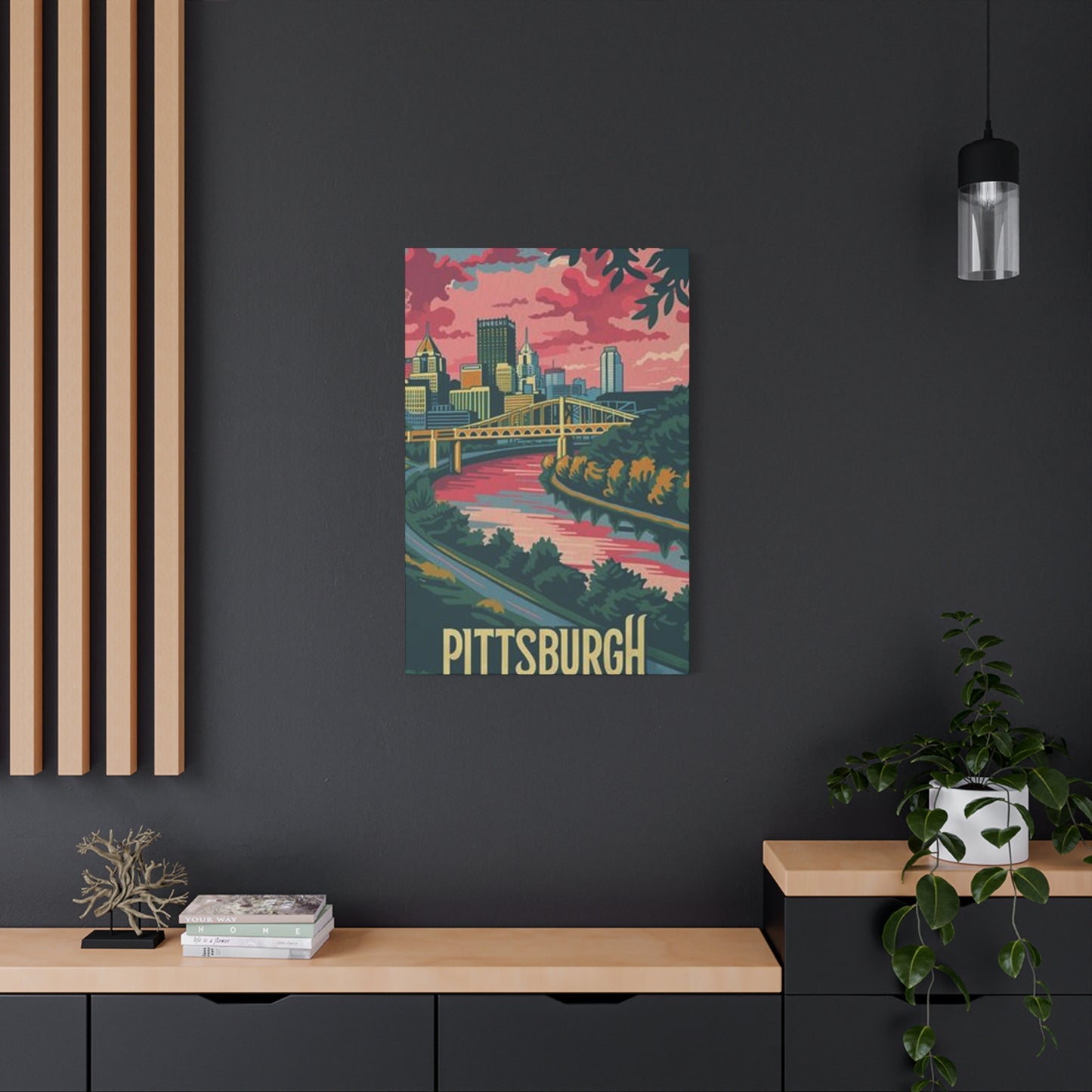 Pink Sky Pittsburgh Poster Wall Art & Canvas Prints