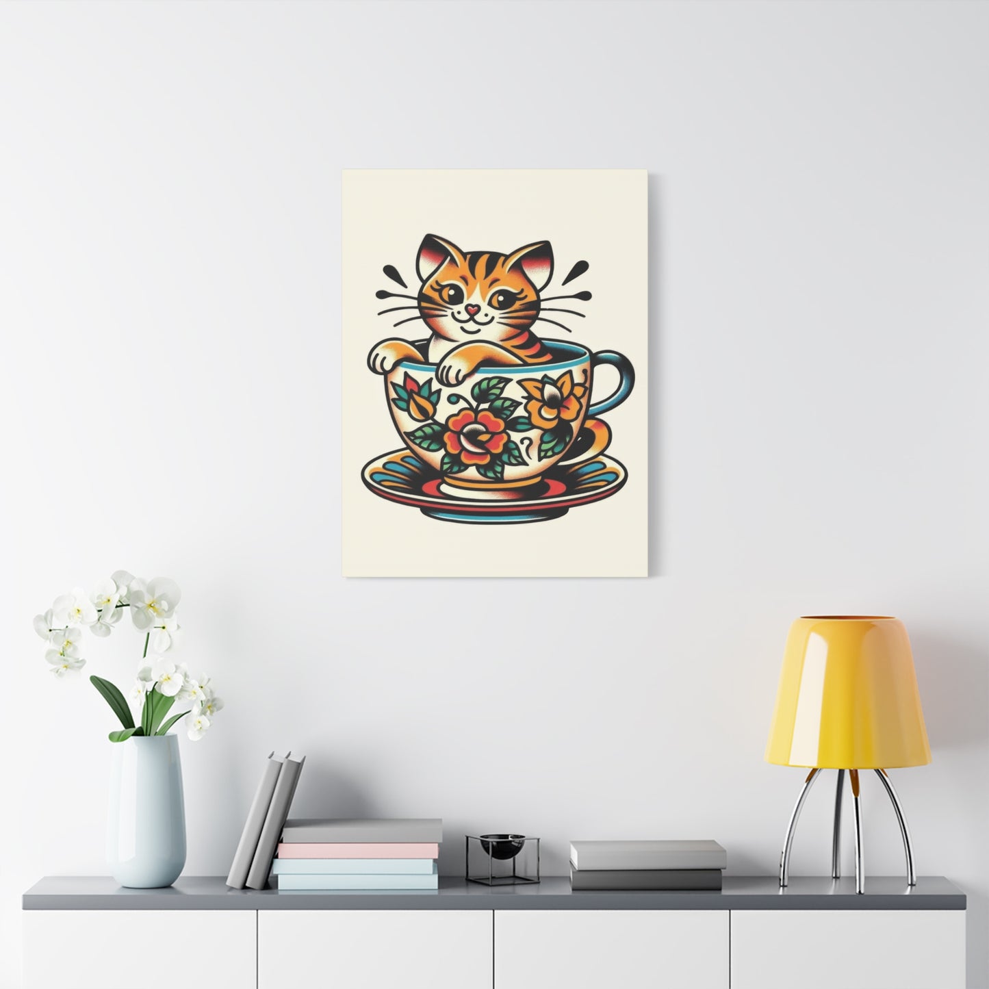 Cozy Cat in a Cup Wall Art & Canvas Prints