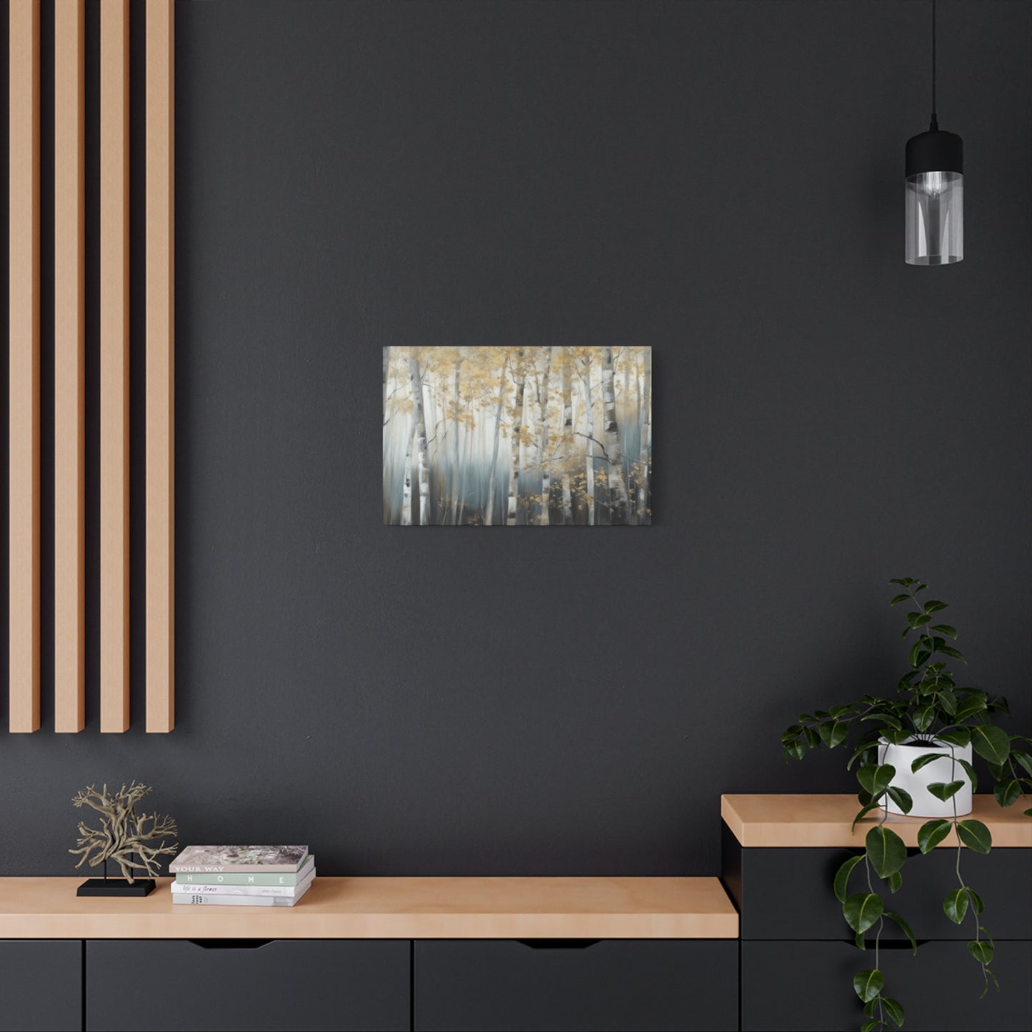 Close Birch Trees Painting Wall Art & Canvas Prints