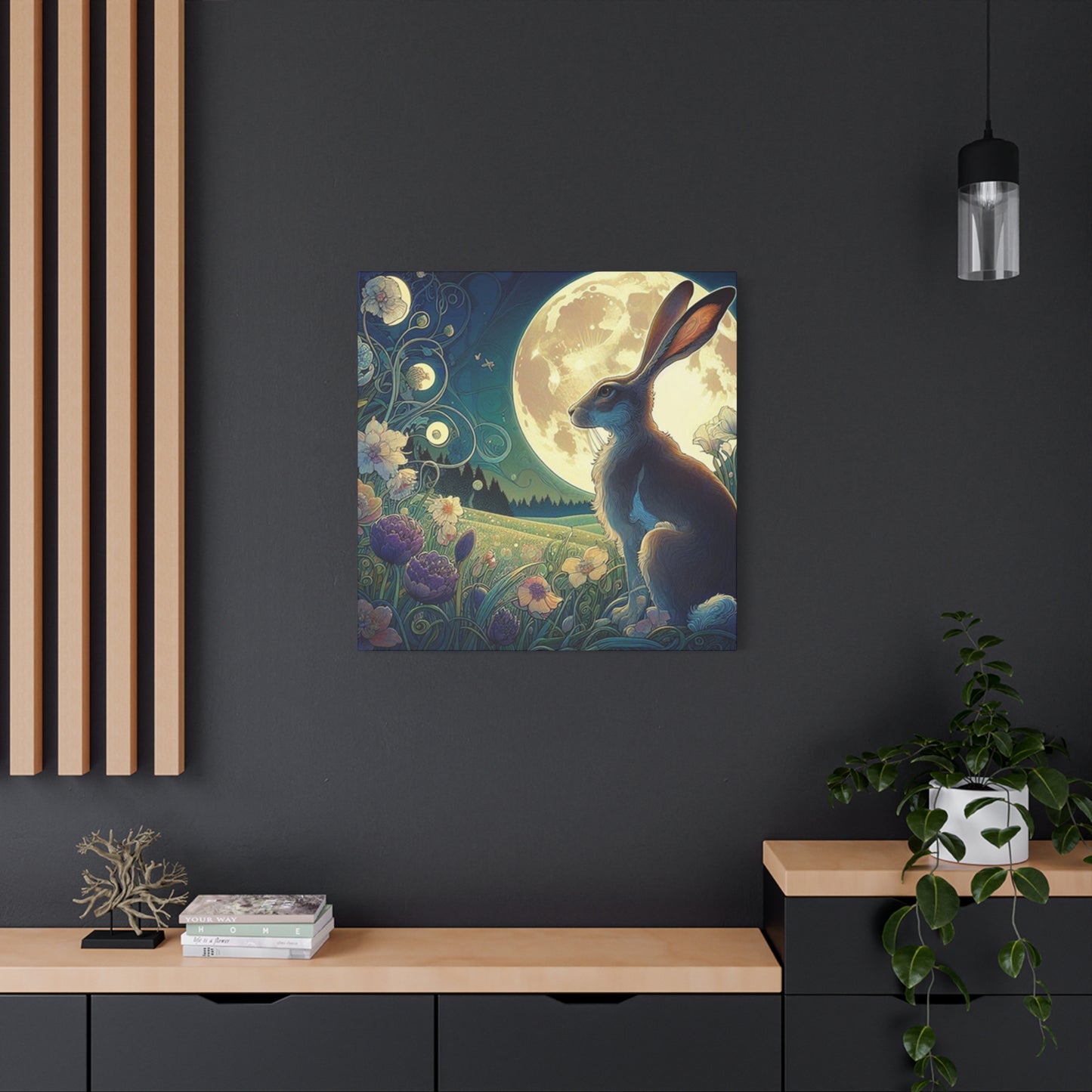 Full Moon And The Rabbit Wall Art & Canvas Prints