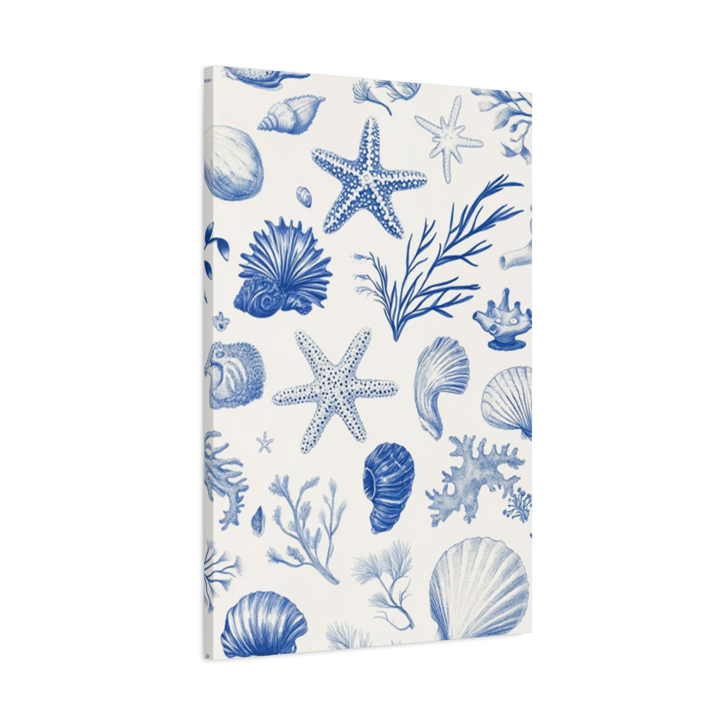 Beautiful Blue Shell Shapes Wall Art & Canvas Prints