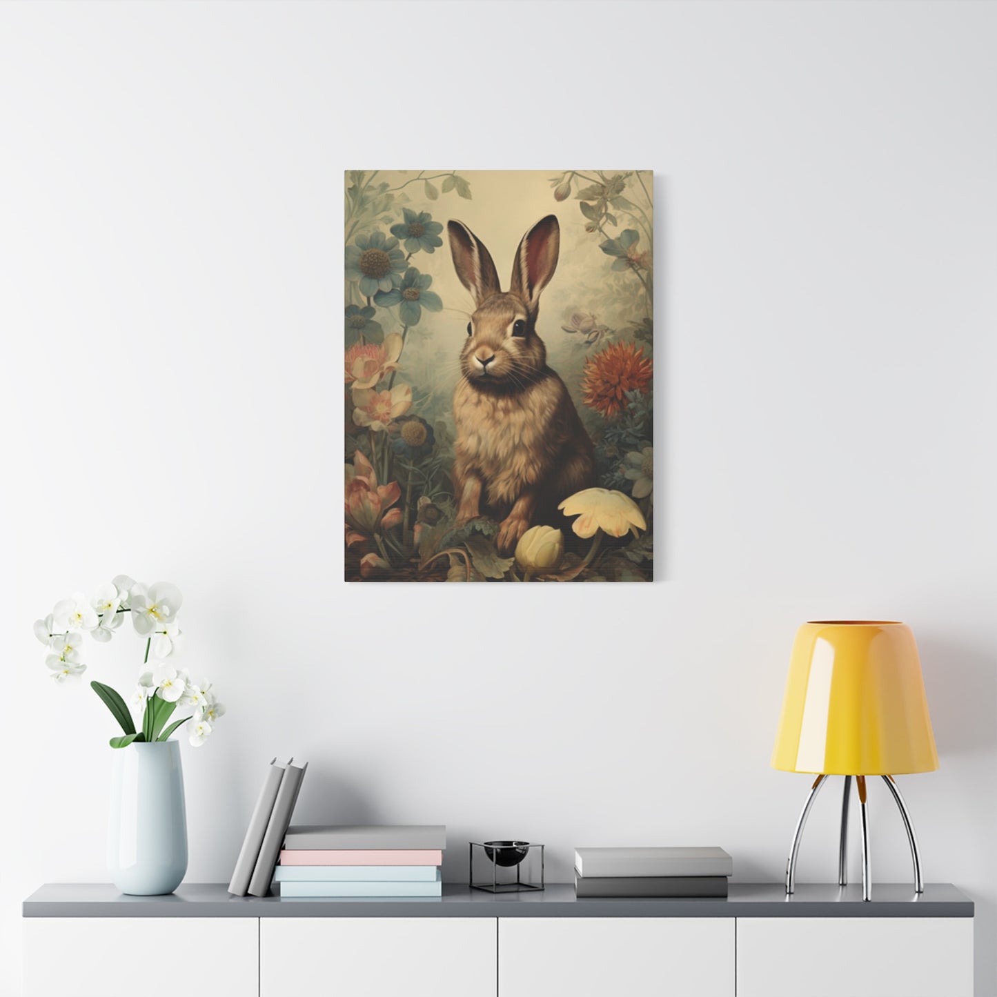 Flora, Fauna & Small White Rabbit Wall Art & Canvas Prints