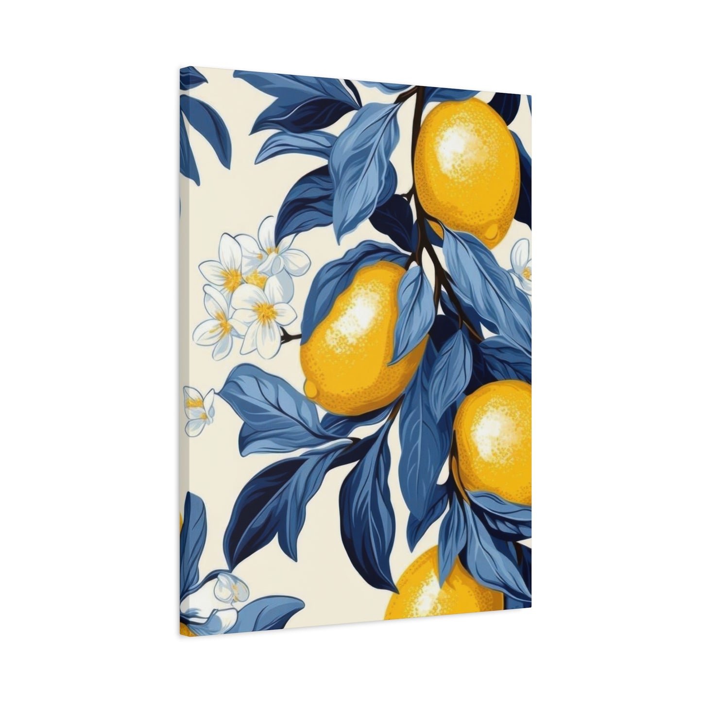Lemon Blue Leaves Wall Art & Canvas Prints