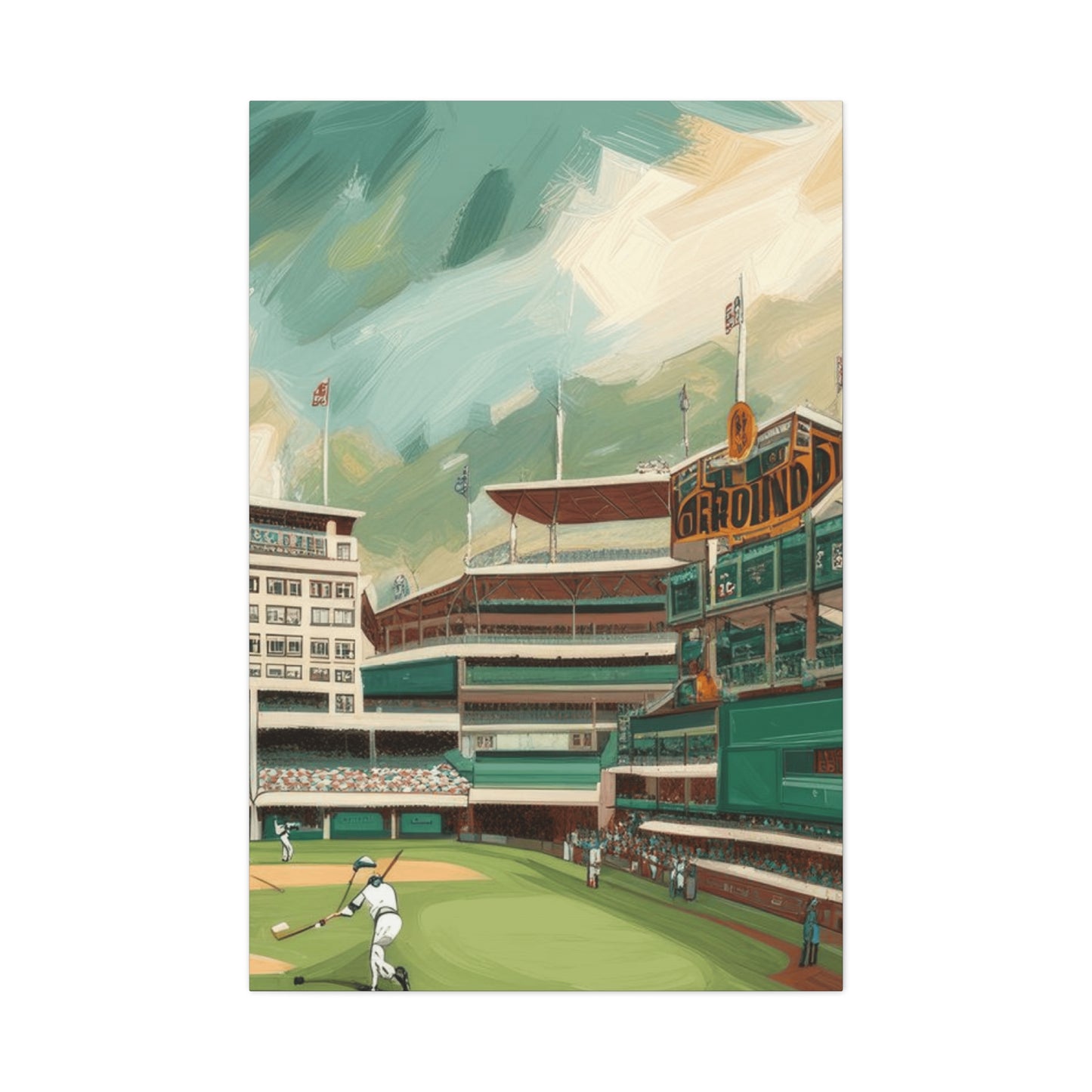 Baseball Game Painting Wall Art & Canvas Prints