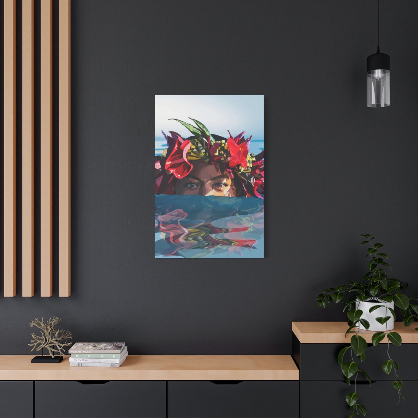 Hawaiian Girl Half Face Wall Art & Canvas Prints