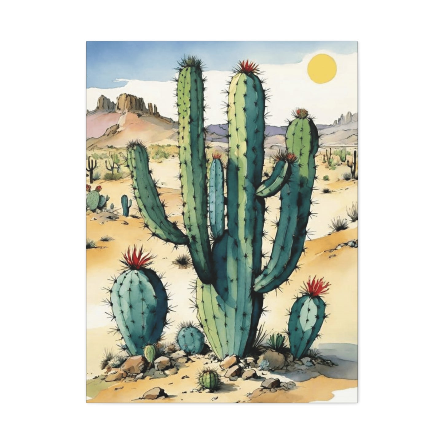 Large Cacti in Desert Wall Art & Canvas Prints