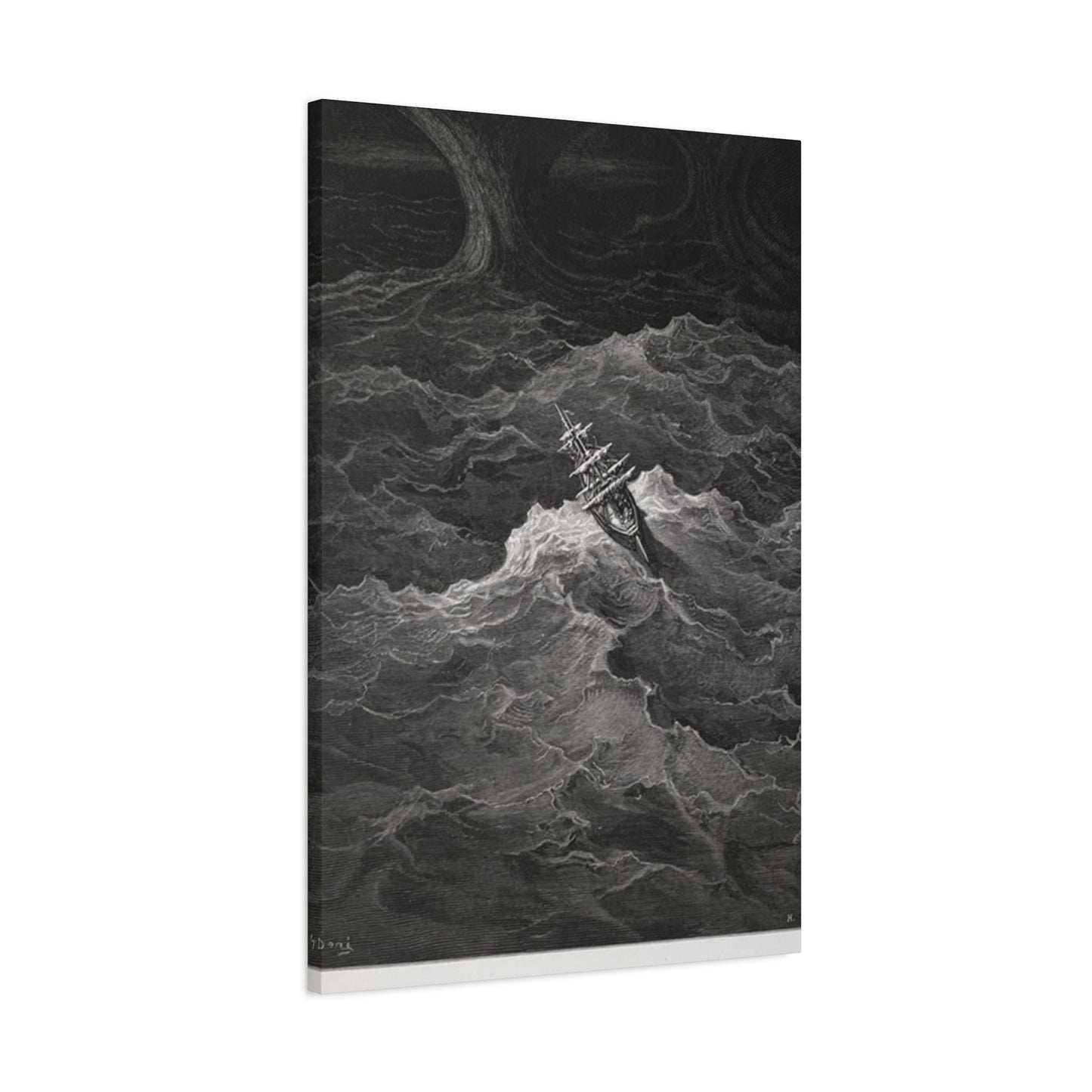 Sailing Ship In Dark Drawing Wall Art & Canvas Prints