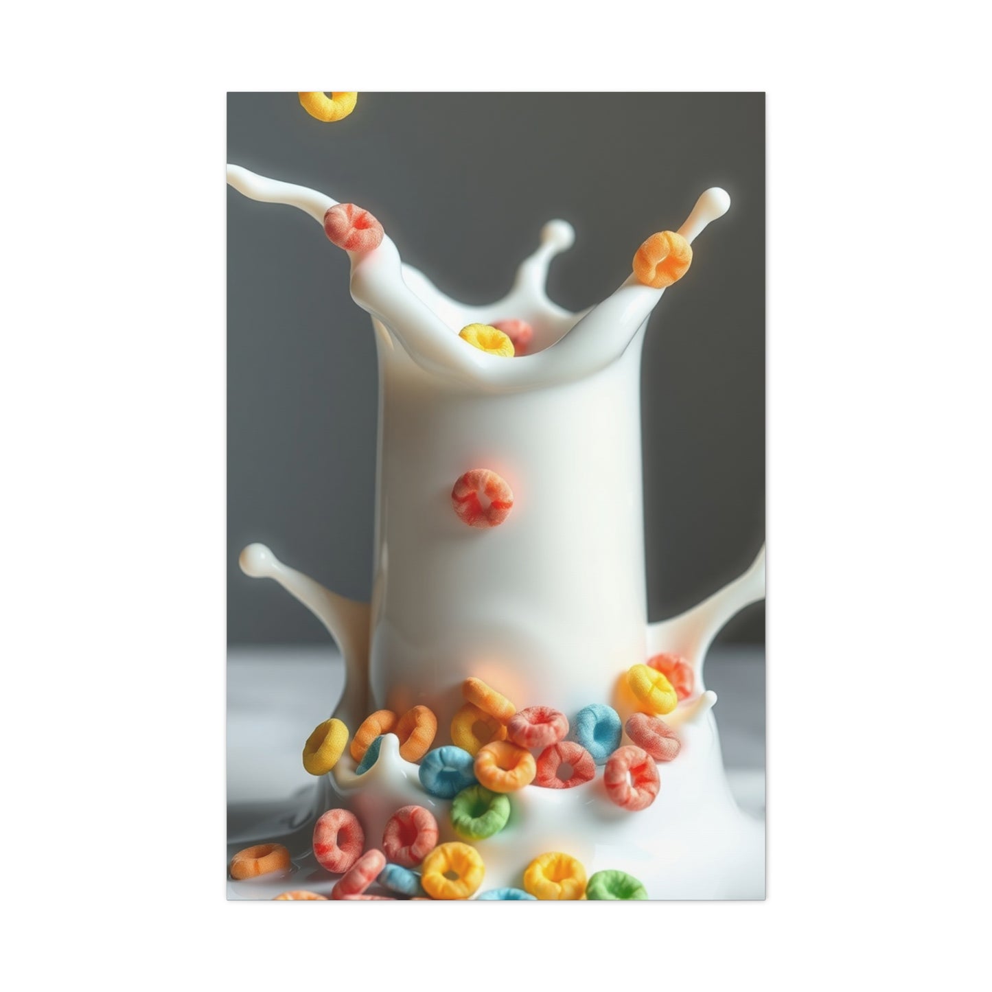 Fruit Loops in Milk Art Premium Canvas 16 Wall Art & Canvas Print