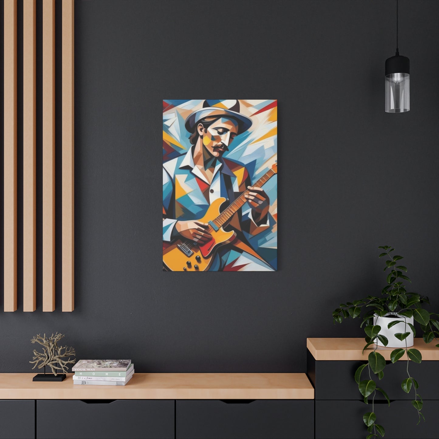 Man Playing Guitar Cubism Wall Art & Canvas Prints