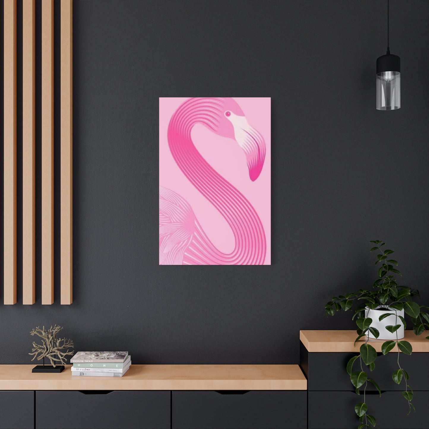 Flamingo Pink Monochrome Wall Art & Canvas Prints