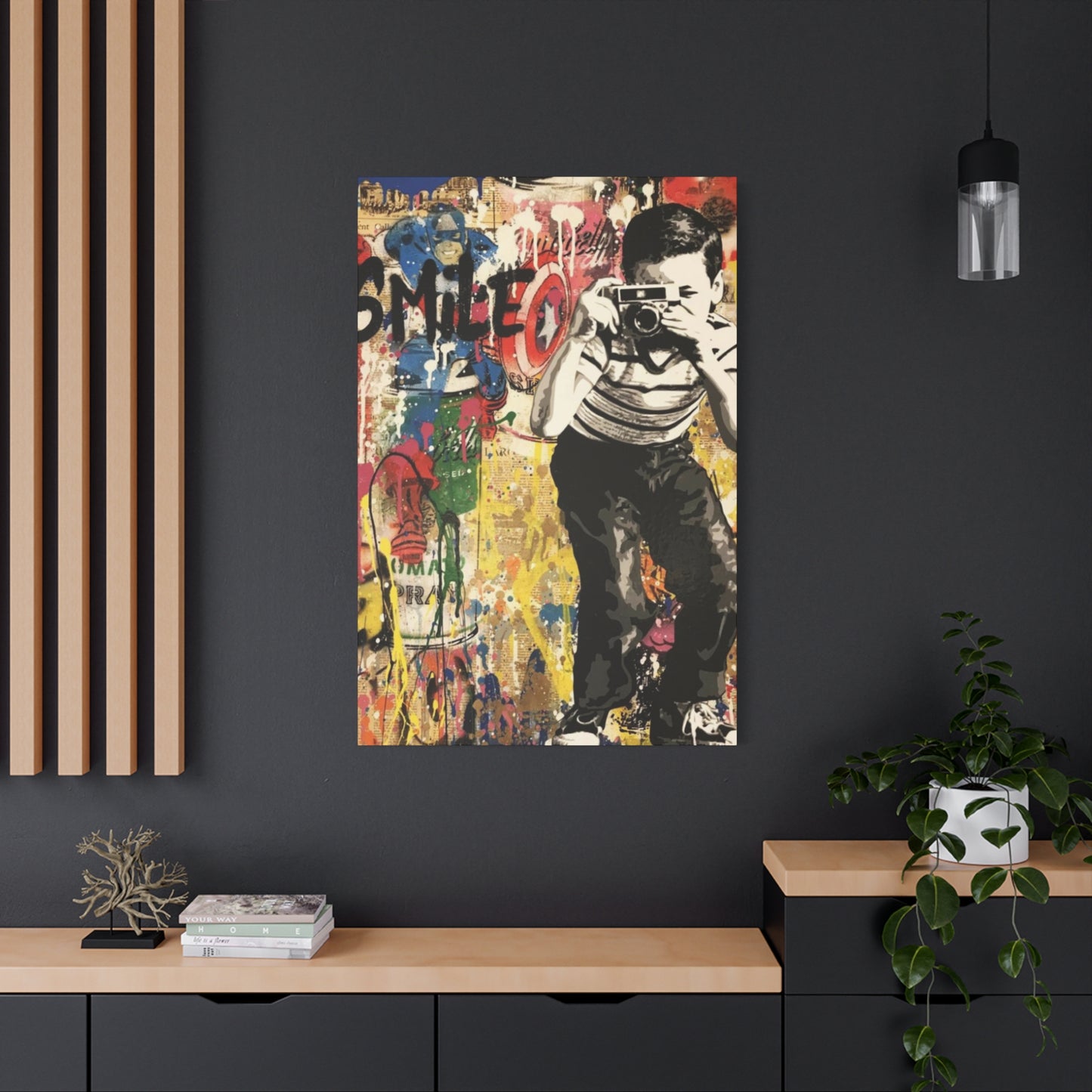 Smile Abstract Painting Mixed Media Wall Art & Canvas Prints